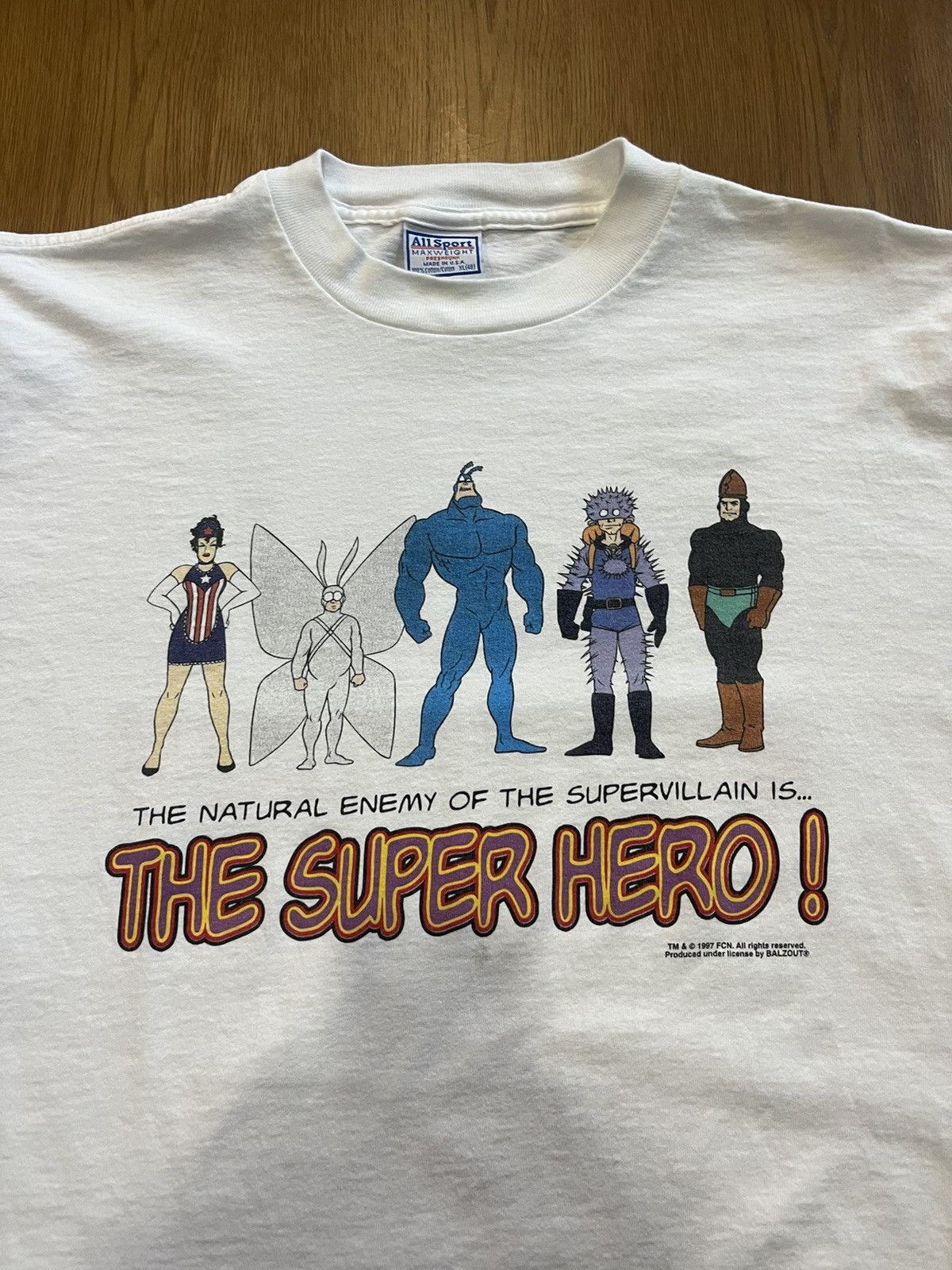 Arts & Science Vtg The Tick The Super Hero & Villain !1994’s Cartoon Tshirt Size US XL / EU 56 / 4 - 6 Thumbnail