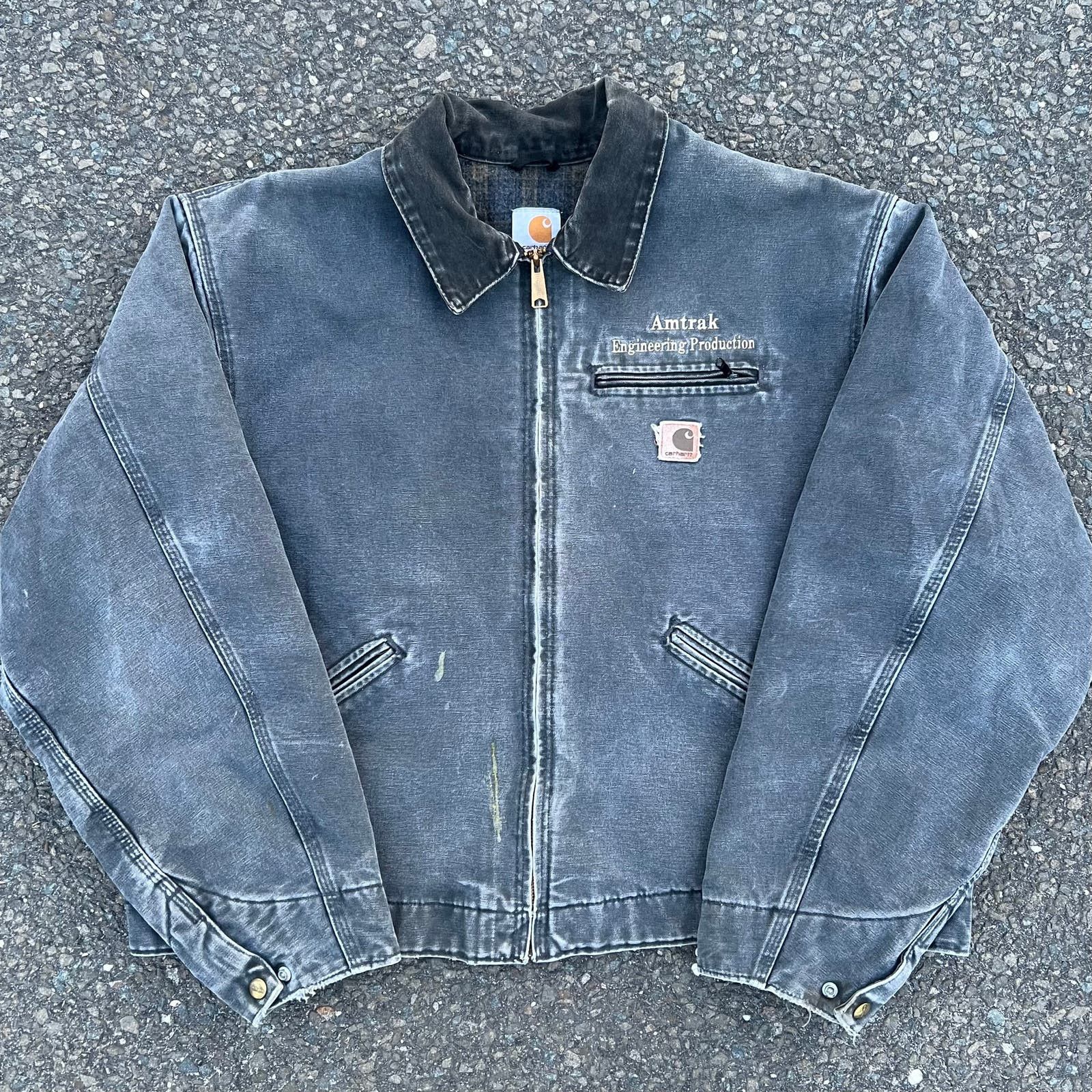 image of Crazy J97 Ptl Carhartt Gray Detroit Work Wear Jacket in Grey, Men's (Size 2XL)