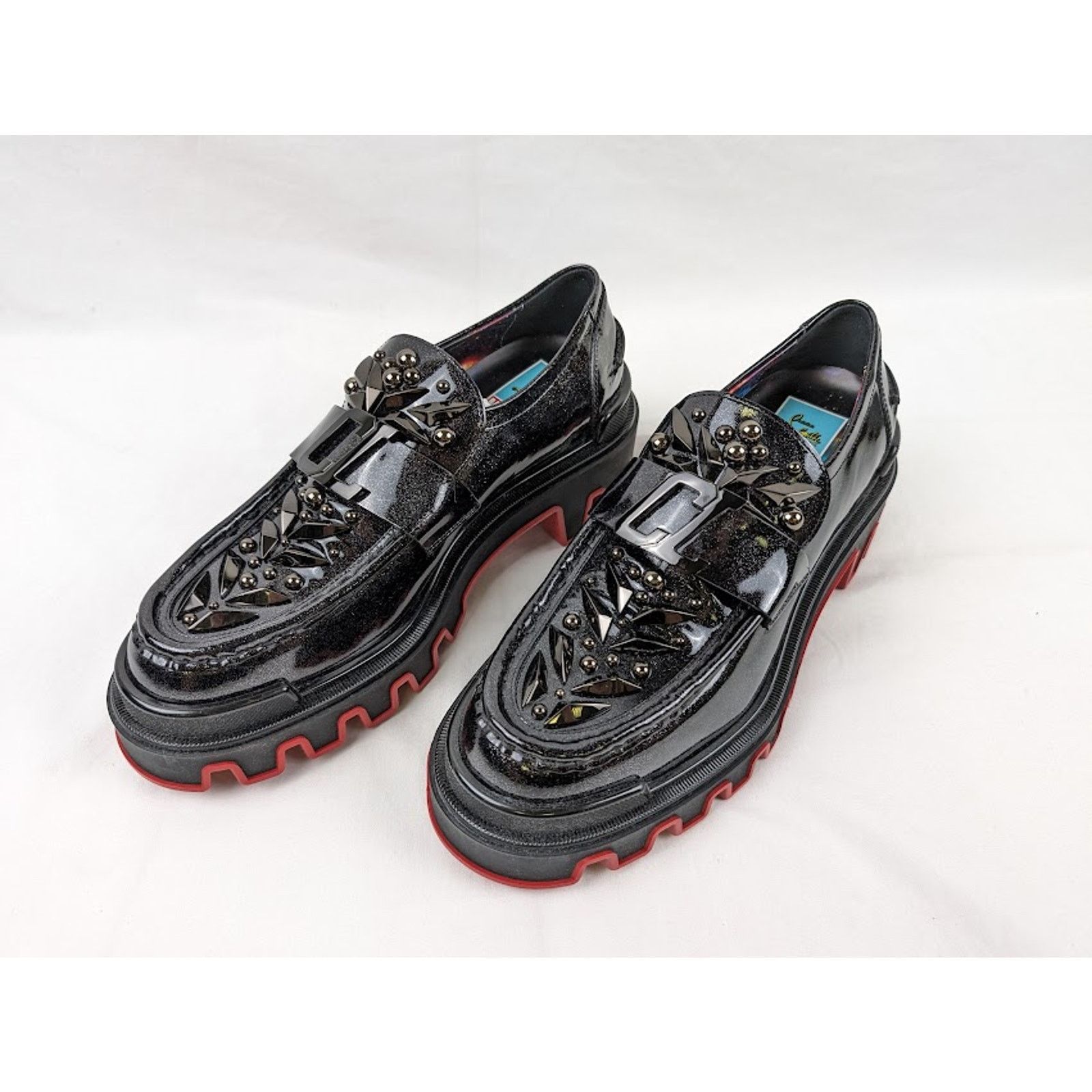 Christian Louboutin o1rshd1 The Amazing Loubi Flat Shoes in Black/BK Gun/ Size US 9 / EU 42 - 10 Thumbnail