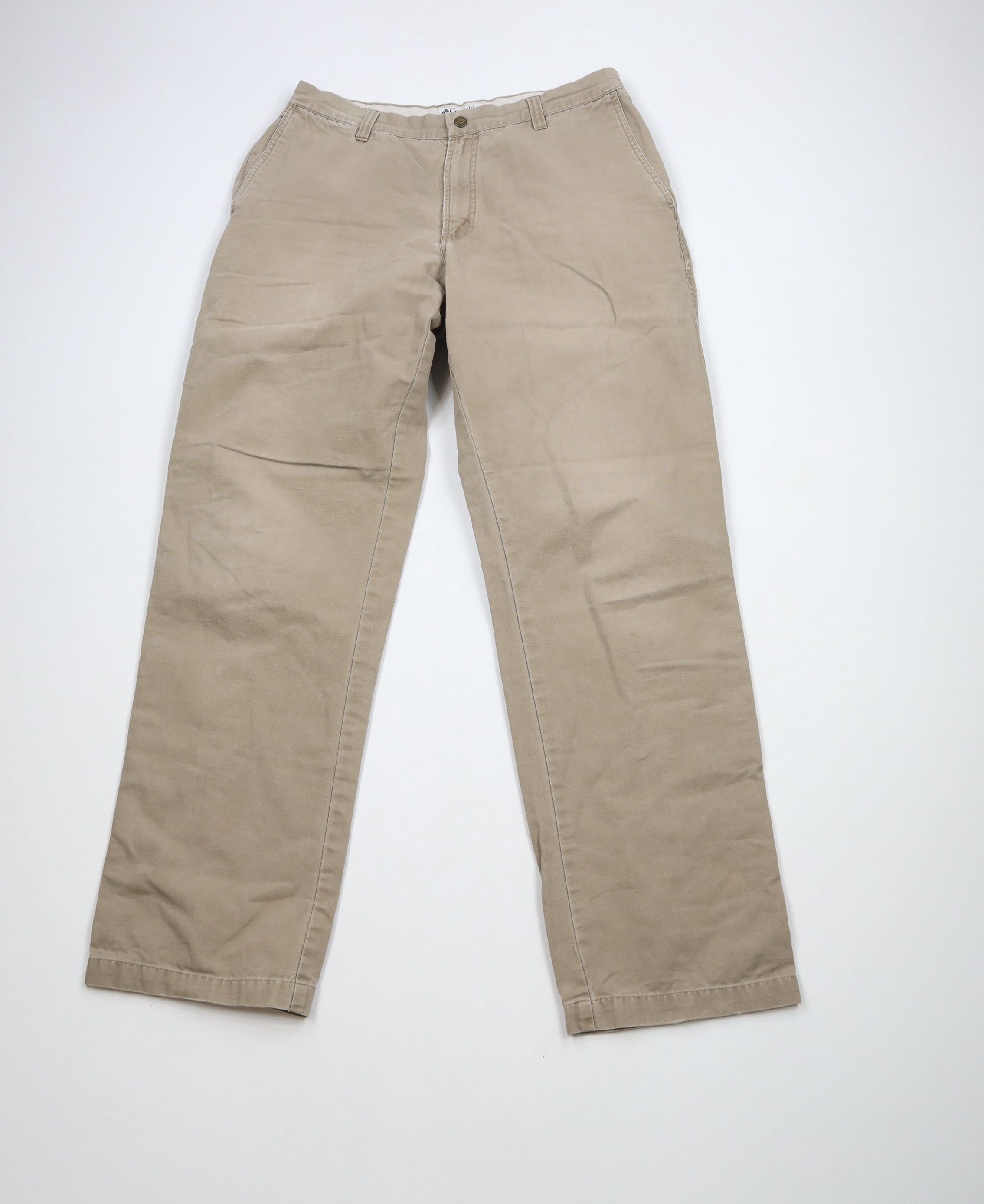 Columbia × Vintage Vintage Y2K Columbia Canvas Wide Leg Dungaree Pants Beige Size US 32 / EU 48 - 1 Thumbnail