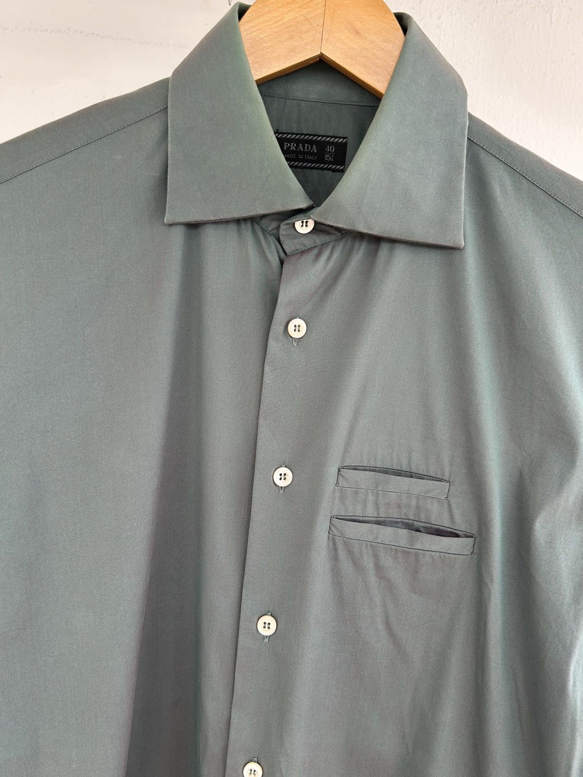 Prada Prada Vintage Button Up Nylon Shirt Green Size US L / EU 52-54 / 3 - 3 Thumbnail