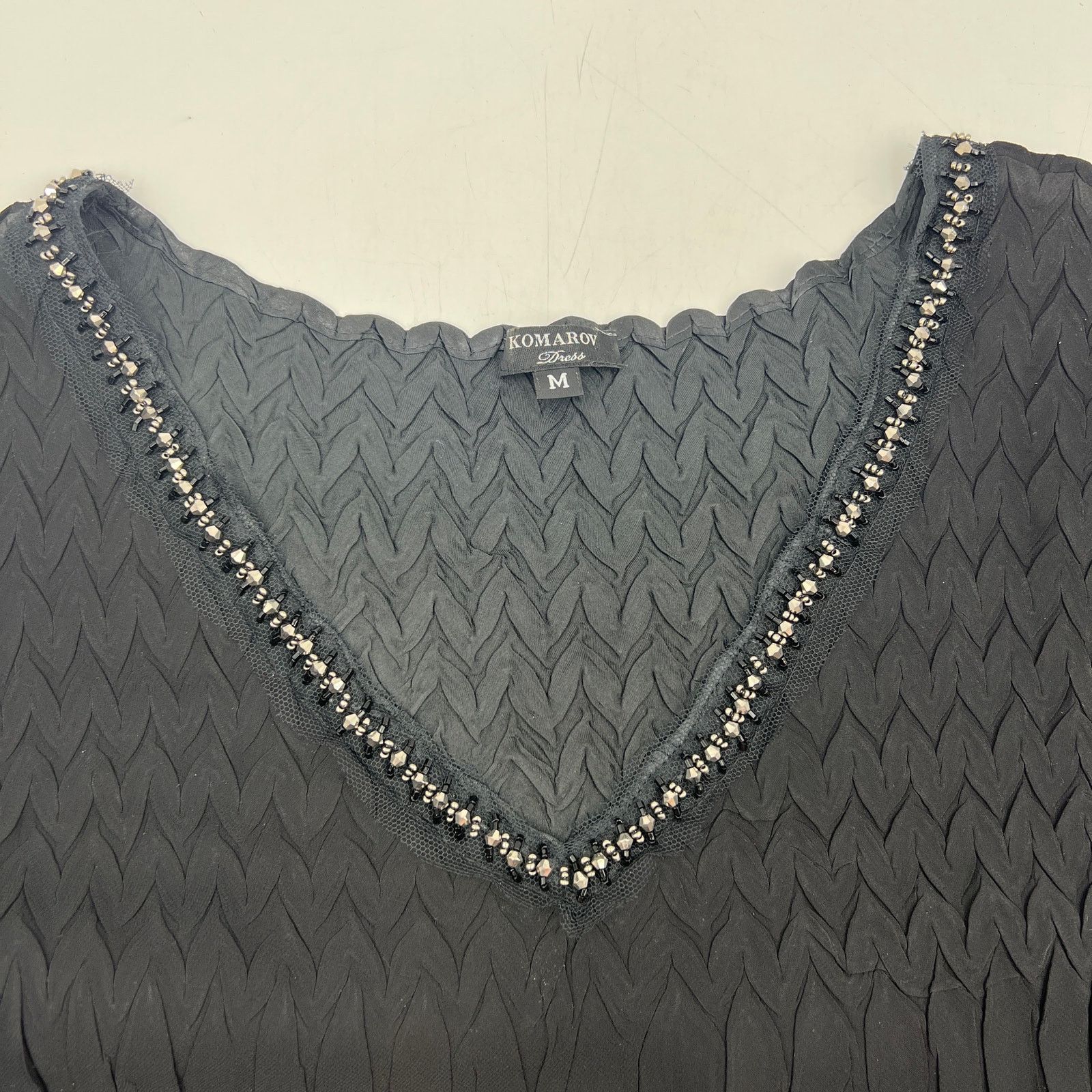 Other Komarov Tiered V-Neck Midi Dress Black Size M / US 6-8 / IT 42-44 - 3 Thumbnail