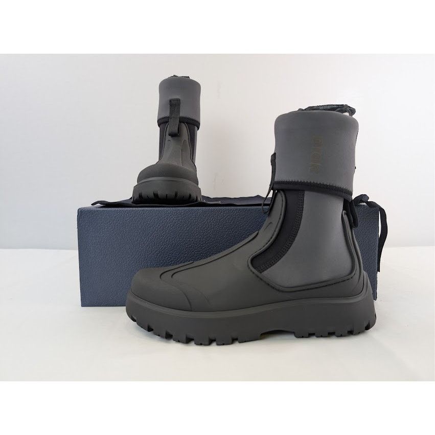 Dior o1rshd1 Leather Neoprene Garden Boots in Black / Grey Size US 9 / EU 42 - 21 Thumbnail