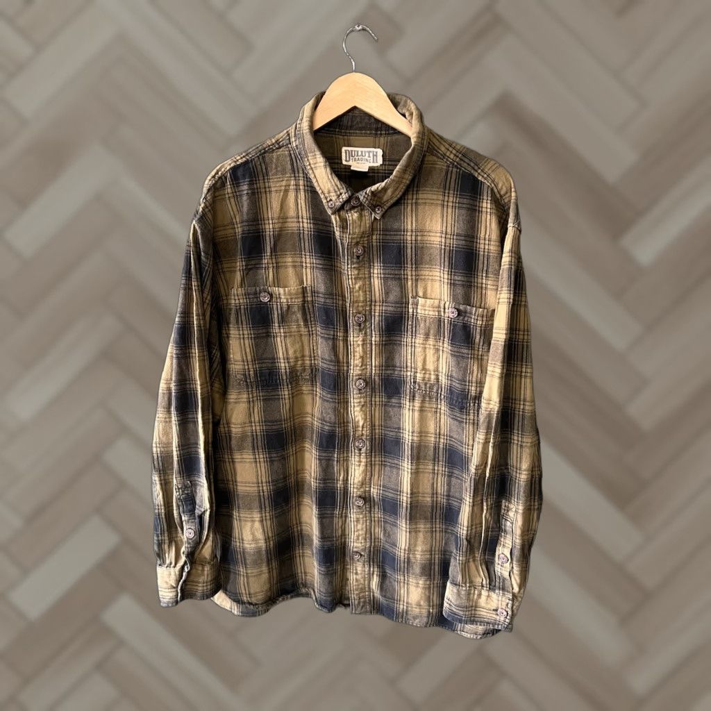 Vintage Duluth Trading Co. Mens Shirt Flannel Long Sleeve Button Up Plaid Yellow 3XL Size US XXL / EU 58 / 5 - 1 Thumbnail