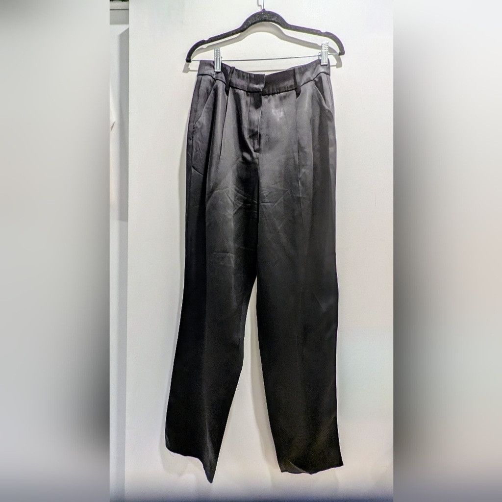 Emporio Armani Emporio Armani Black Satin Pants Size 30" / US 8 / IT 44 - 1 Thumbnail