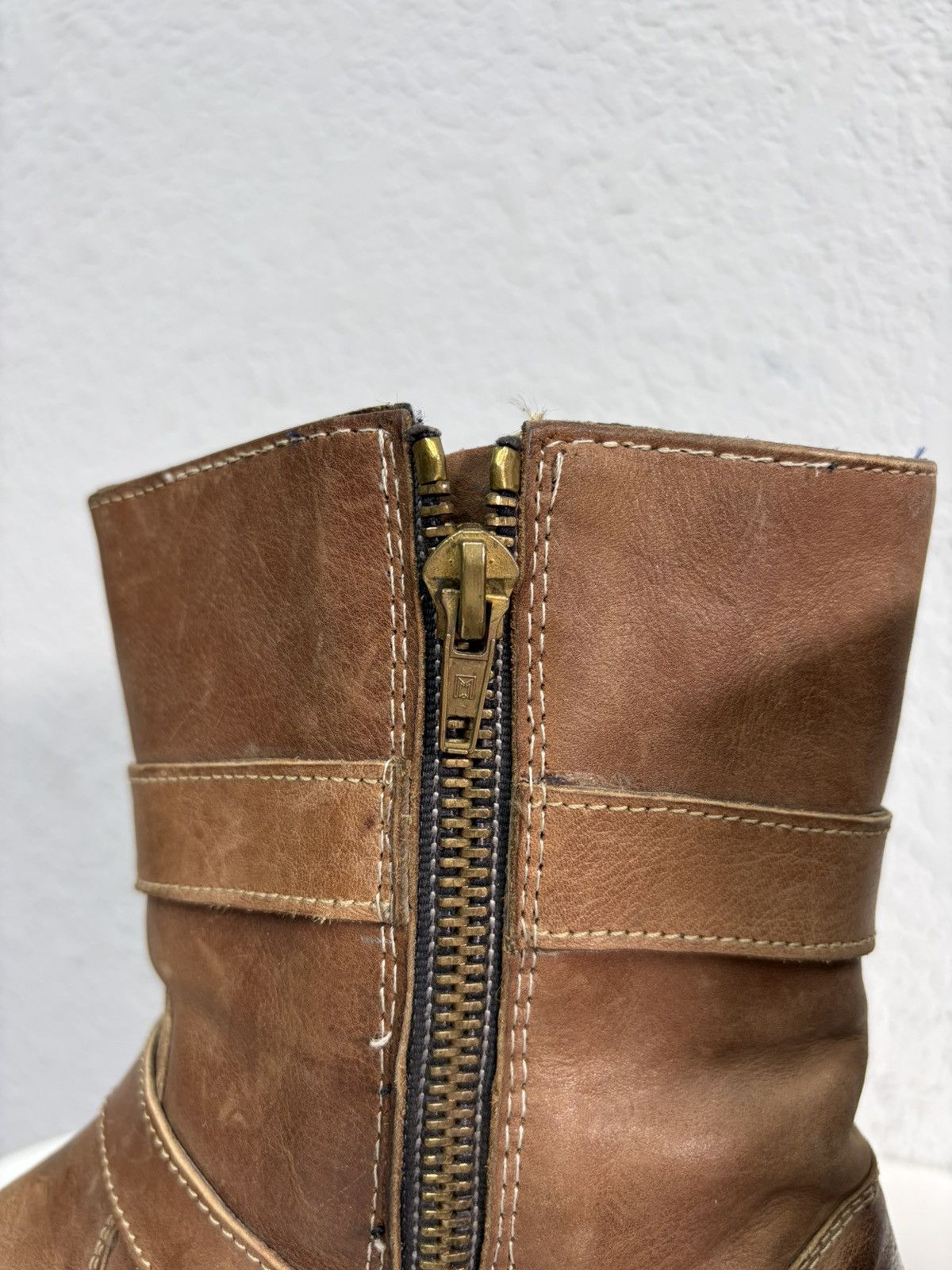Hedi Slimane VTG Brown Leather Buckle Boots Carol Christian Poell Style Size US 11 / EU 44 - 13 Thumbnail