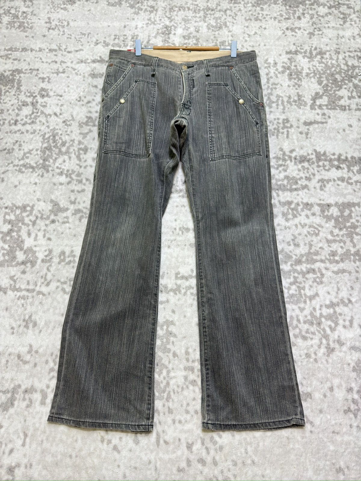 Japanese Brand Vintage Blueway Pinstriped Double Pocket Worker Style Size US 36 / EU 52 - 1 Thumbnail
