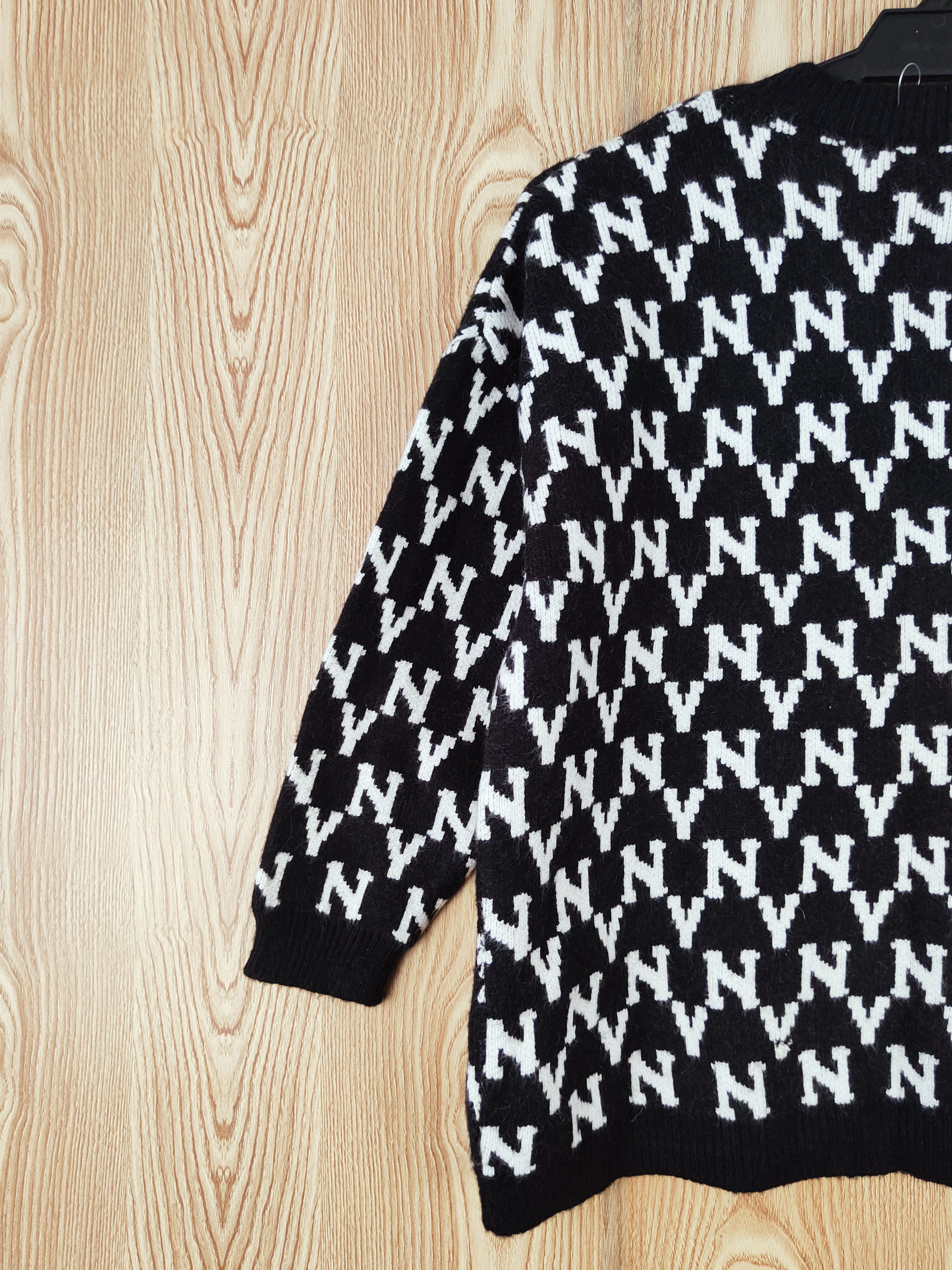Homespun Knitwear × I Love NY × New York Yankees Japanese Brand Black White NY Knitwear Sweatshirts #W880 Size M / US 6-8 / IT 42-44 - 9 Thumbnail