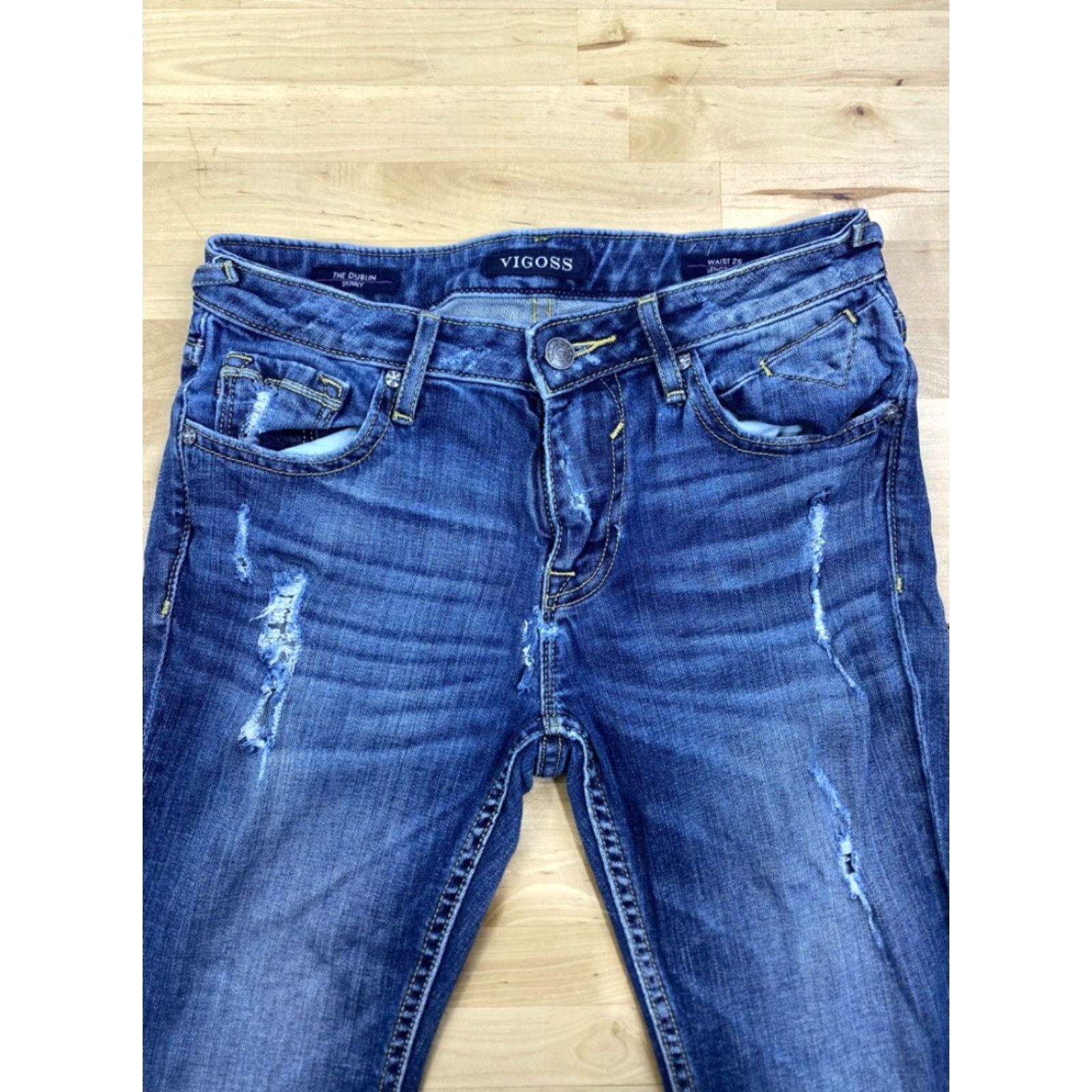 Vintage Womens Vigoss Dublin Denim Skinny Jeans 25x31 Blue Jeans Slim Skinny Denim 25 Womens Size 42" / US 20 - 3 Thumbnail