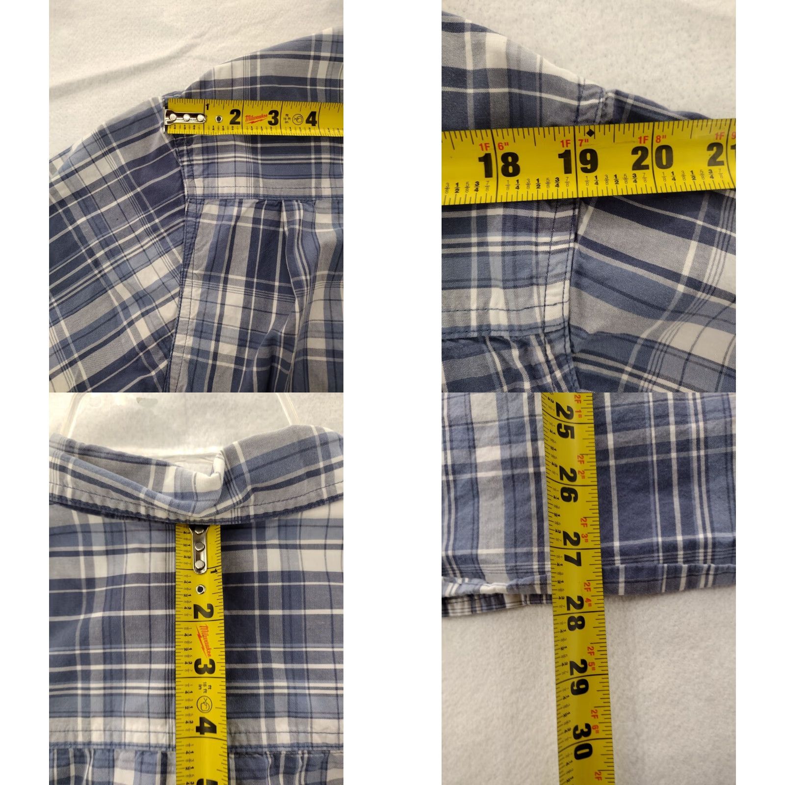Vintage Wolverine Shirt Mens Large Short Sleeve Button Up Blue Plaid Size US L / EU 52-54 / 3 - 8 Thumbnail