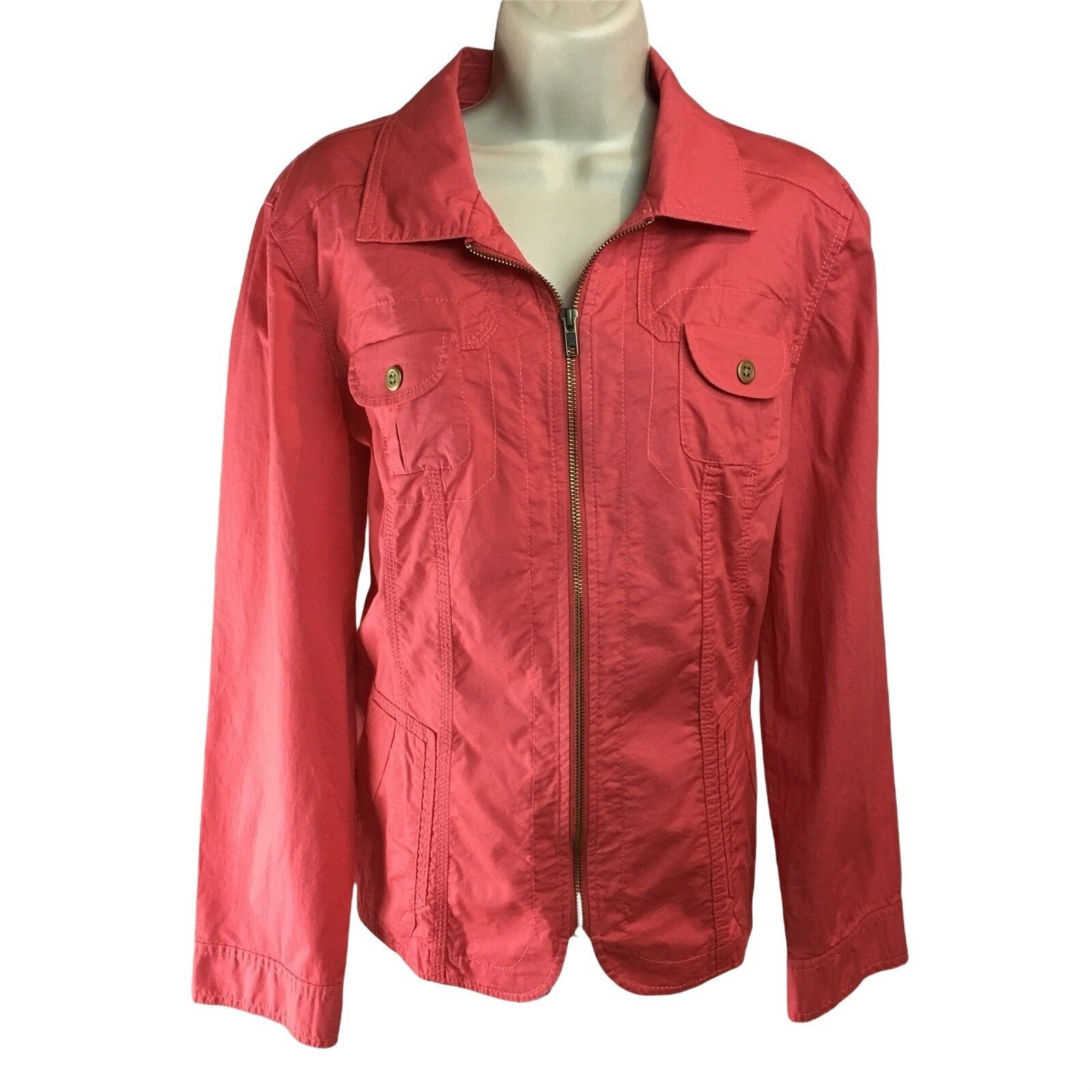 Chicos Womens Zip Up Jacket Pink Chicos 2 Lightweight US Size L u Size XXL / US 16-18 / IT 52-54 - 1 Thumbnail