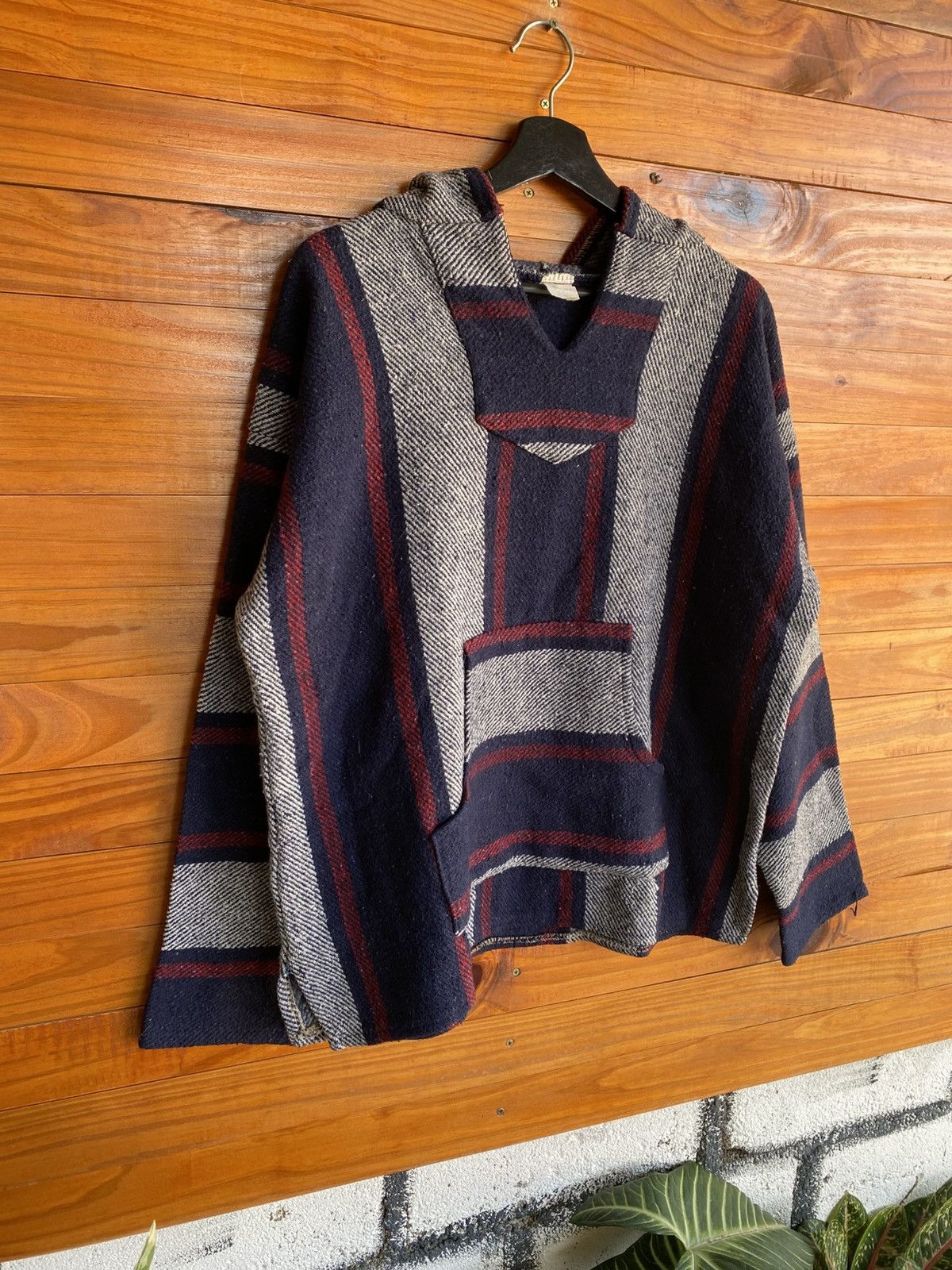 Vintage Vintage Baja Hoodie Striped Pullover Mexico Blanket Hoodie Size US S / EU 44-46 / 1 - 5 Thumbnail