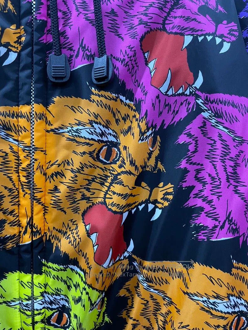 Gucci Gucci Colourful tiger head full-print graffiti hooded jack Size US XXS / EU 40 - 5 Thumbnail