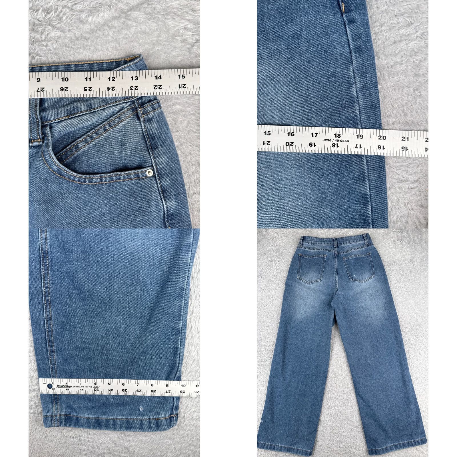 Madewell Madewell Jeans Women 26 Blue Denim Wide Leg High Rise Medium Wash 26x28 Cotton Blend 5-Pocket Design Logo Embroidered Size 26" / US 2 / IT 38 - 9 Thumbnail