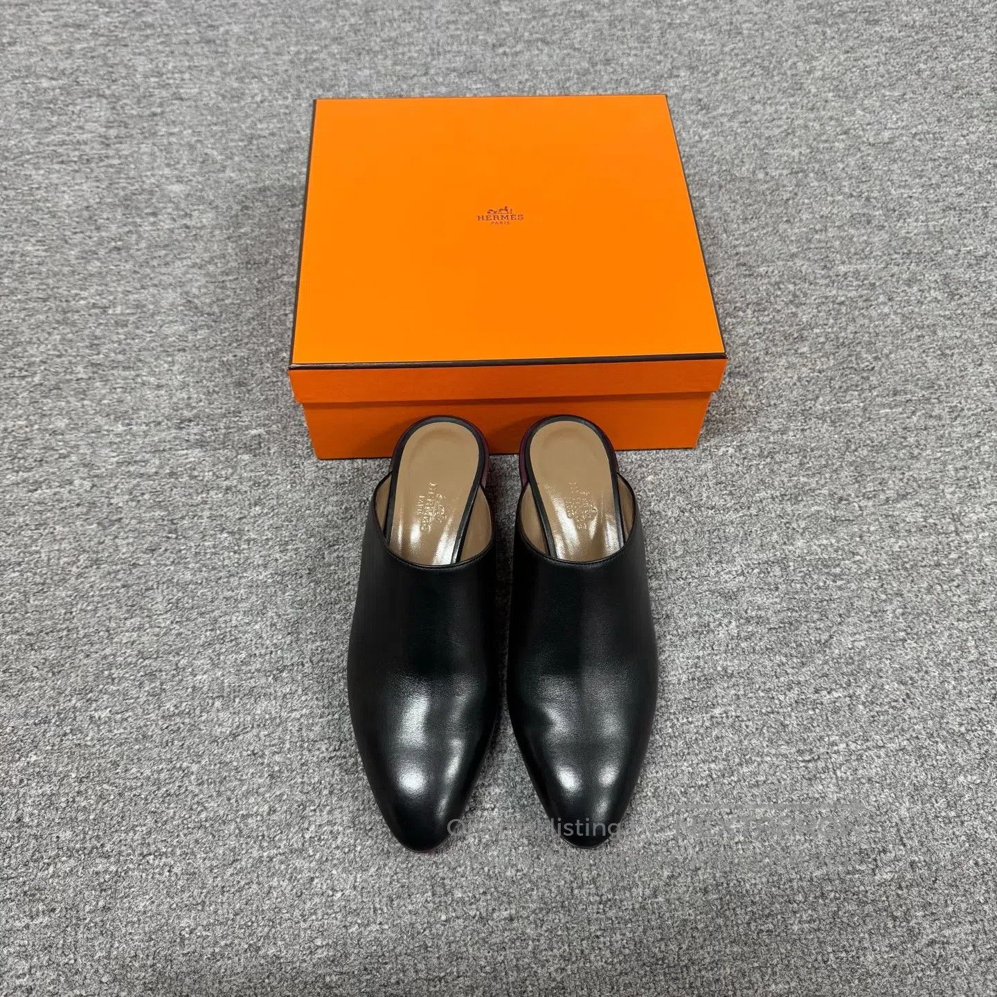 Hermes Hermes High-heeled mule shoes; semi-slip-on leather shoes| Size US 6.5 / IT 36.5 - 3 Thumbnail