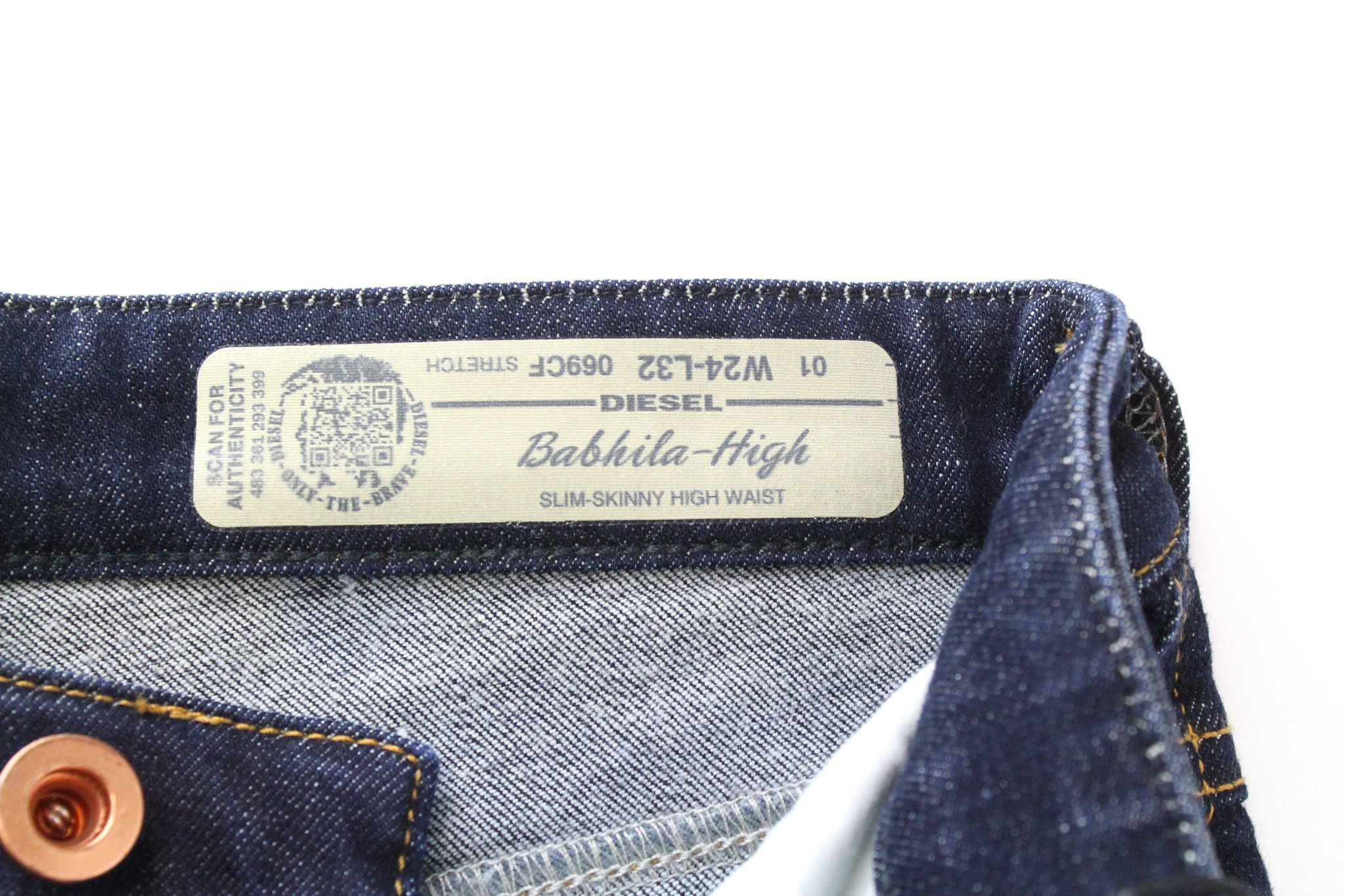 Diesel BABHILA-HIGH 069CF W24/L32 Blue Stretch Skinny Jeans 69737 Size 24" / US 00 / IT 34 - 5 Thumbnail