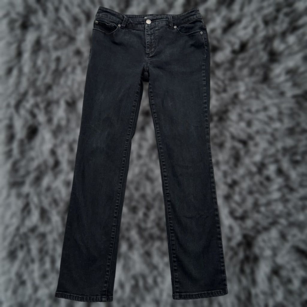 Vintage Chicos So Slimming Jeans Women 0.5 US Size 2 Straight Leg Casual Denim Blue 29.5 In Inseam Pockets Slimming Stretch Womens Size 26" / US 2 / IT 38 - 1 Thumbnail