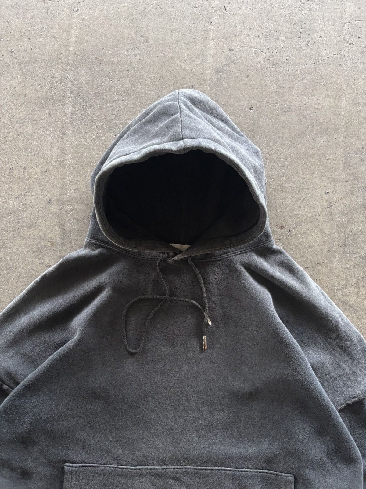 Japanese Brand × Vintage 2000s Faded Black Boxy Hoodie Size US L / EU 52-54 / 3 - 3 Thumbnail