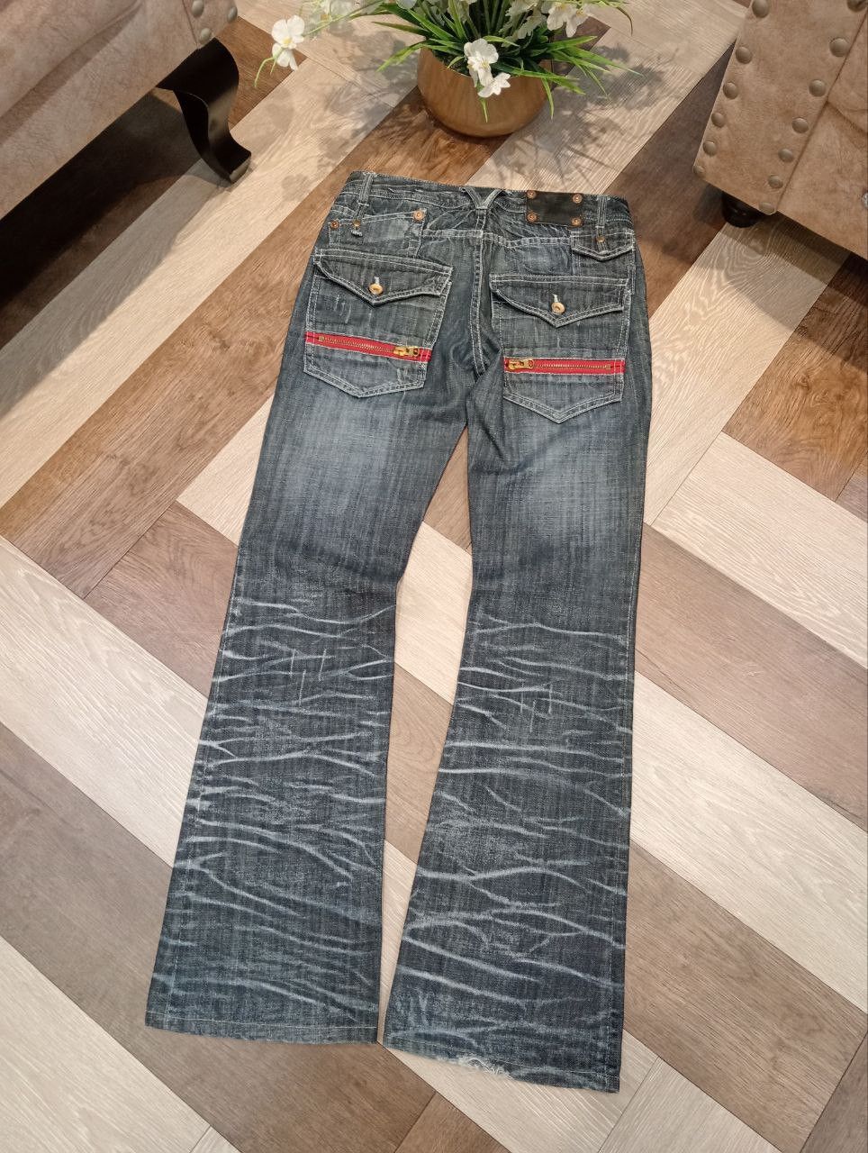 semanticdesign SEMANTIC DESIGN JAPAN BLUE WASHED FLARED DENIM PANTS Size US 30 / EU 46 - 9 Thumbnail