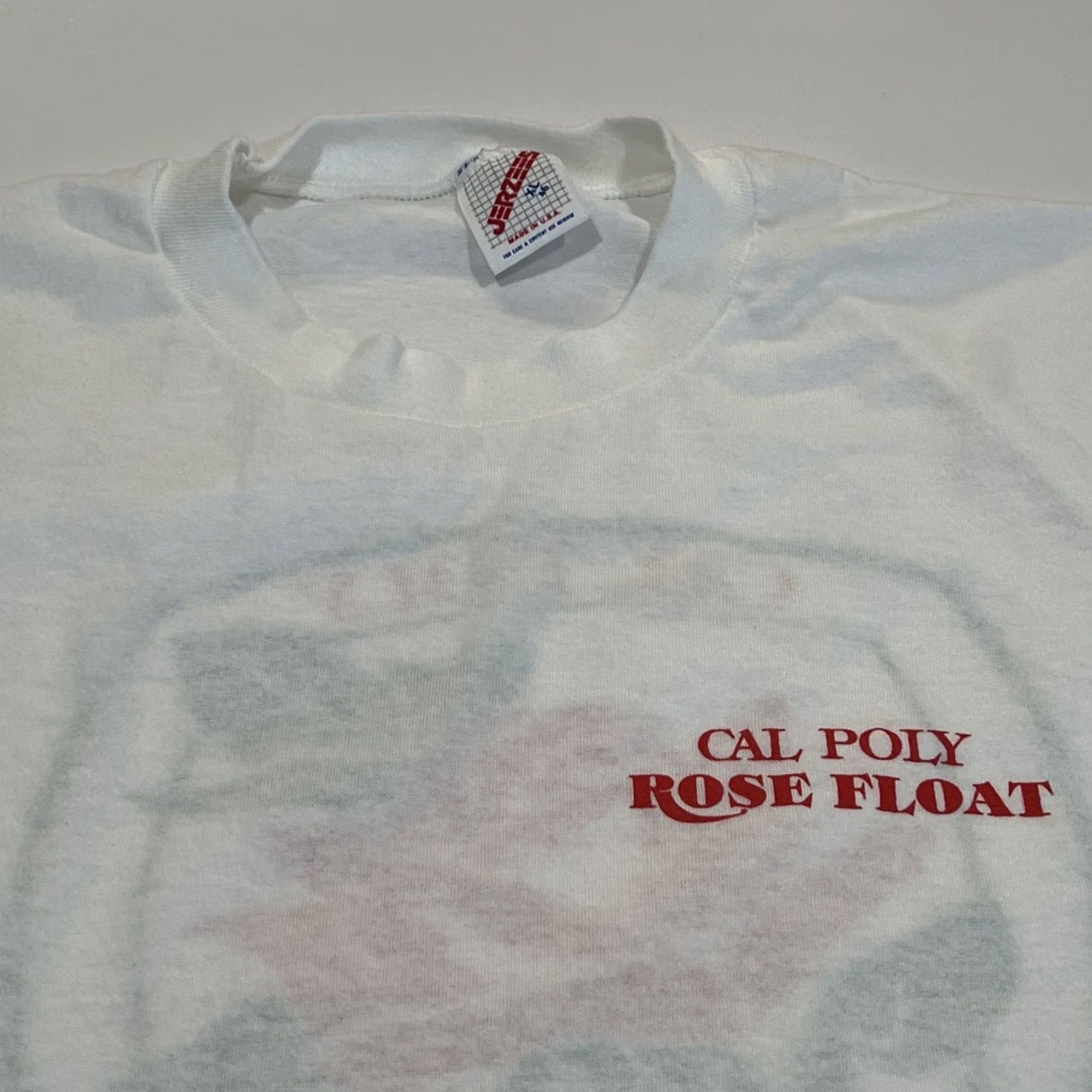 Jerzees VINTAGE Cal Poly Rose Parade T Shirt XL Unisex White 1990s Jerzees Double Side Graphic Single Stitch Size US XL / EU 56 / 4 - 3 Thumbnail