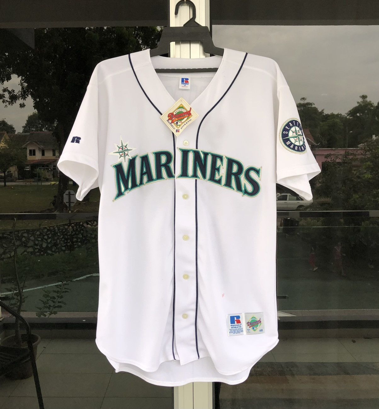 VINTAGE 1994 MARINERS RUSSELL JERSEY 19 DIAMOND COLLECTION
