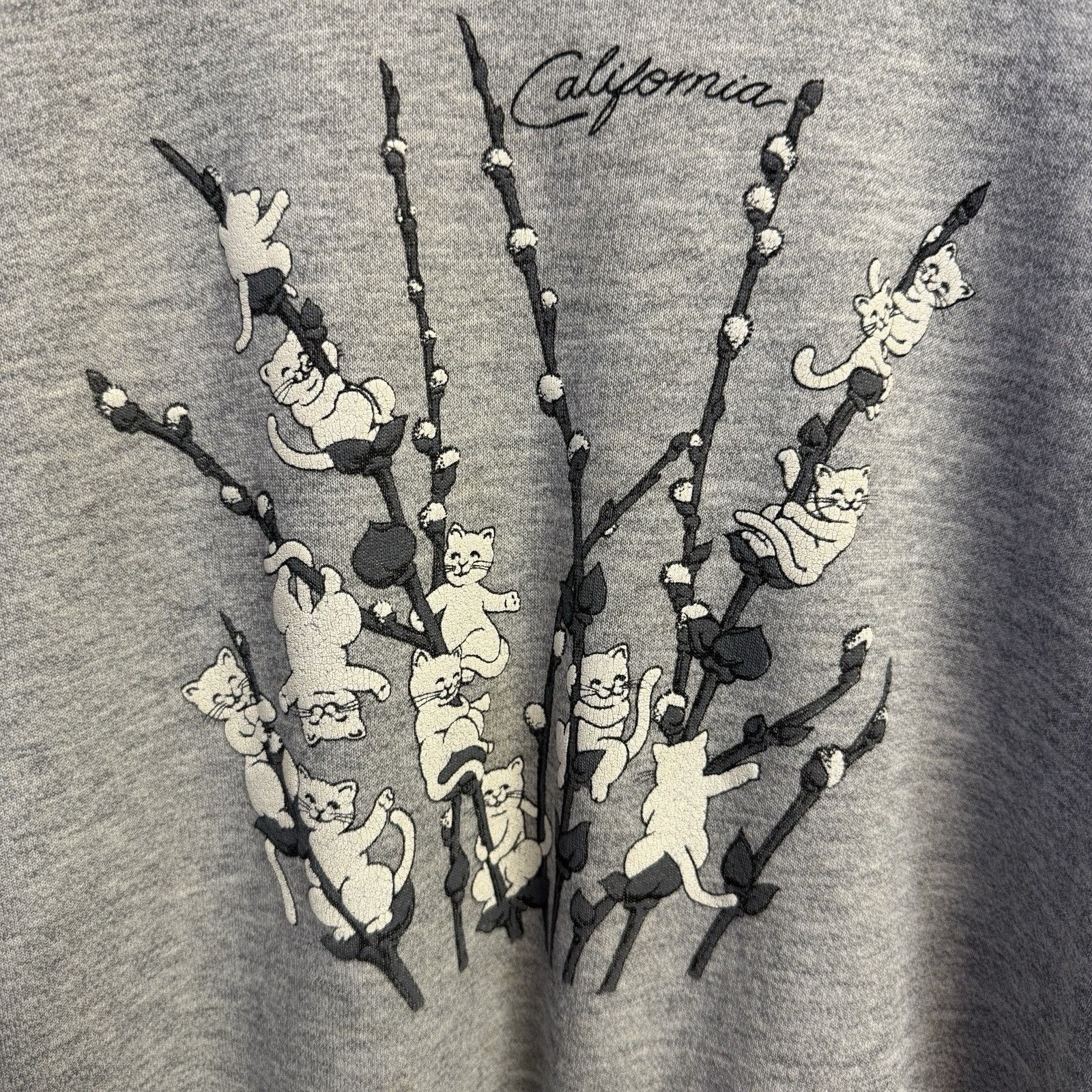Vintage Vintage 80s California Cat Sweatshirt Womens Large Gray Crew Size L / US 10 / IT 46 - 4 Thumbnail