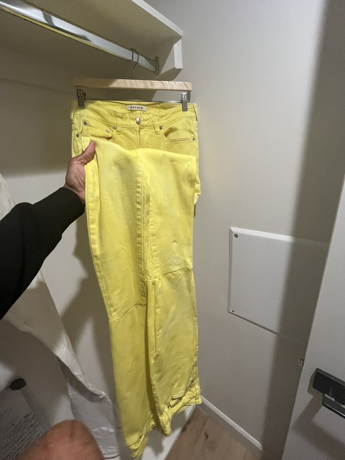 Pacsun Yellow Super Stacked Denim Custom Jeans Size US 29 - 5 Thumbnail