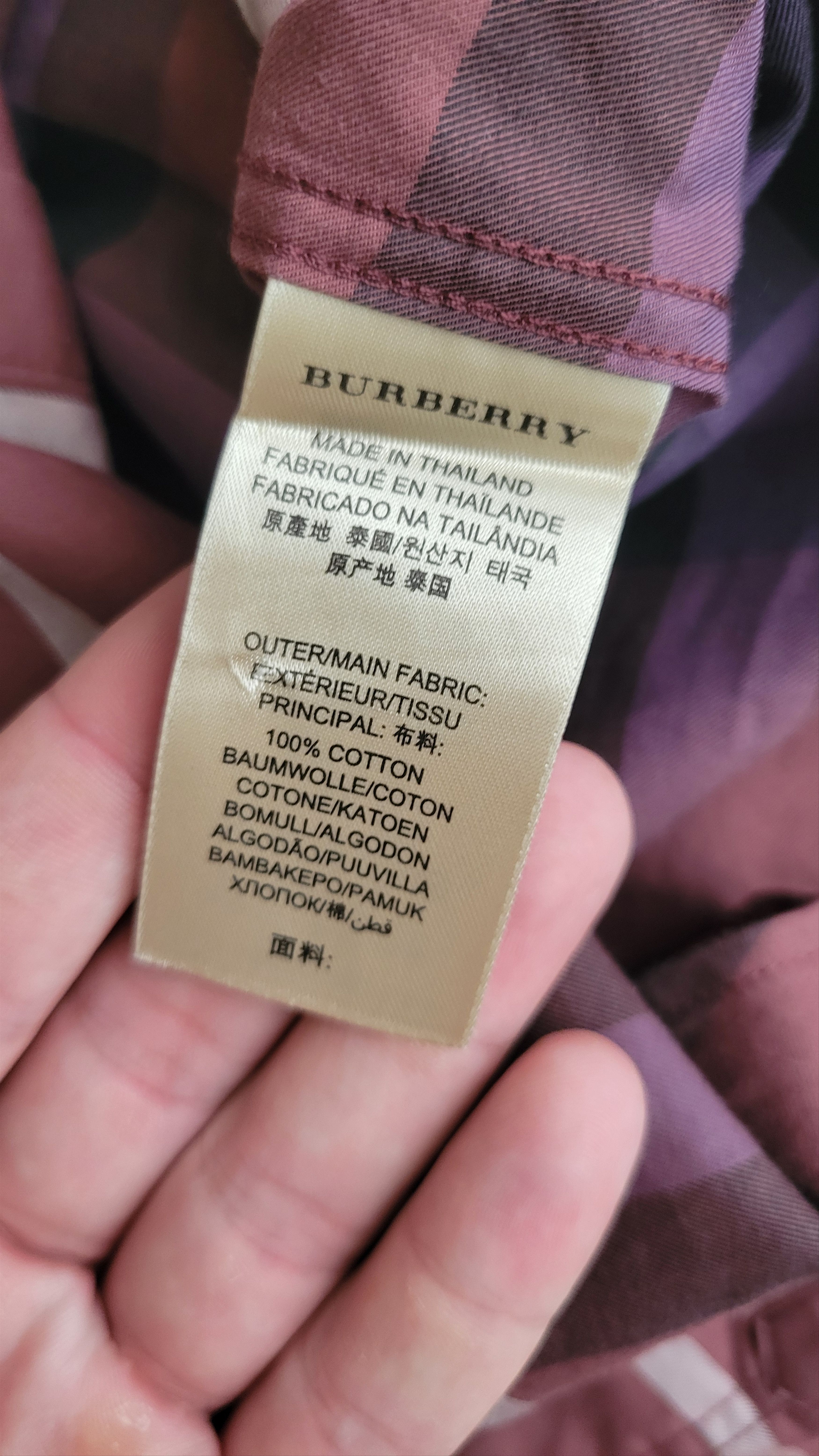 Burberry Burberry Burgundy L Check Checked Long-sleeve Shirt Size US L / EU 52-54 / 3 - 7 Thumbnail