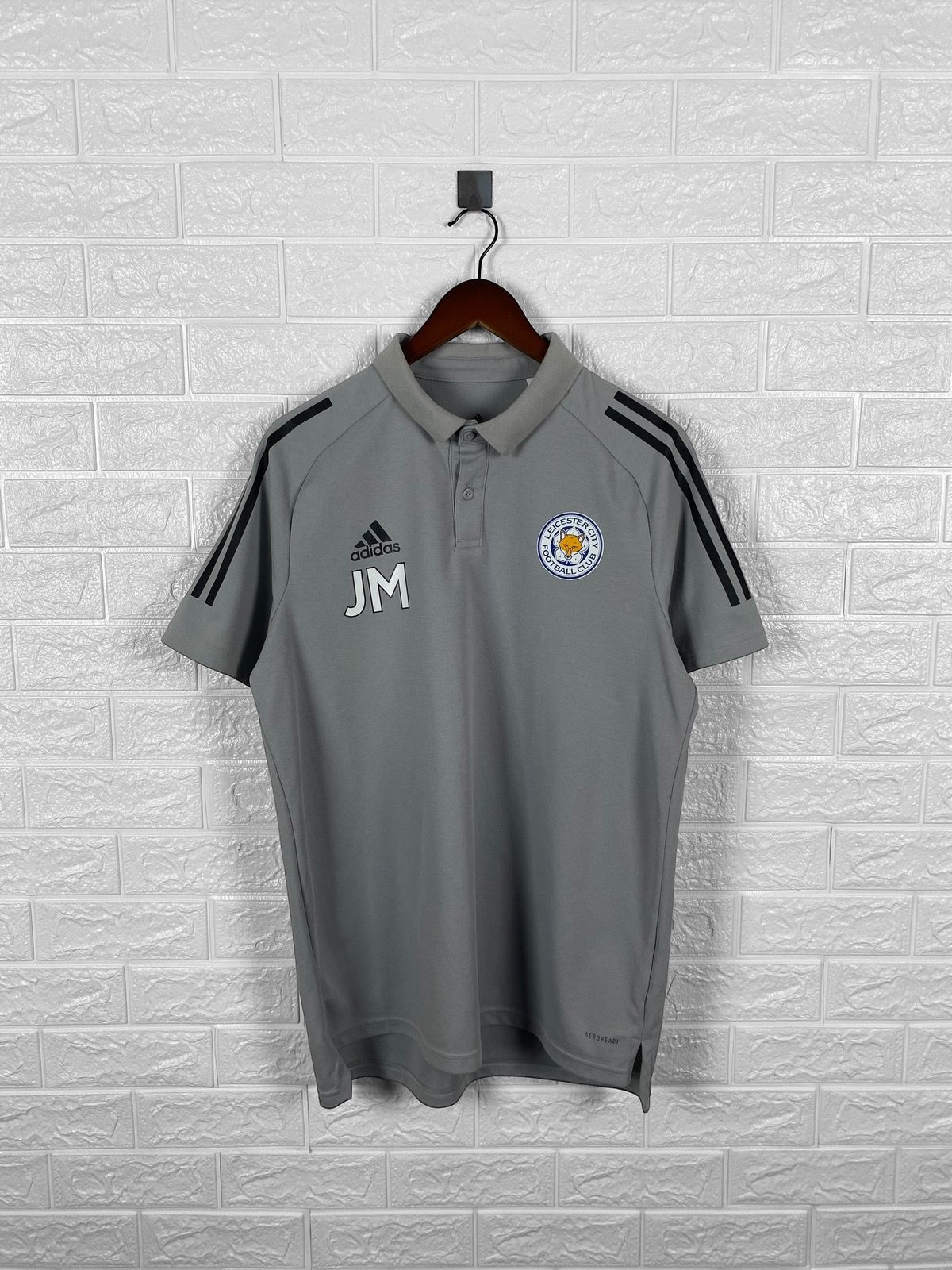 Pre-owned Adidas X Jersey Leicester City Football Polo T Shirt Jersey In Grey