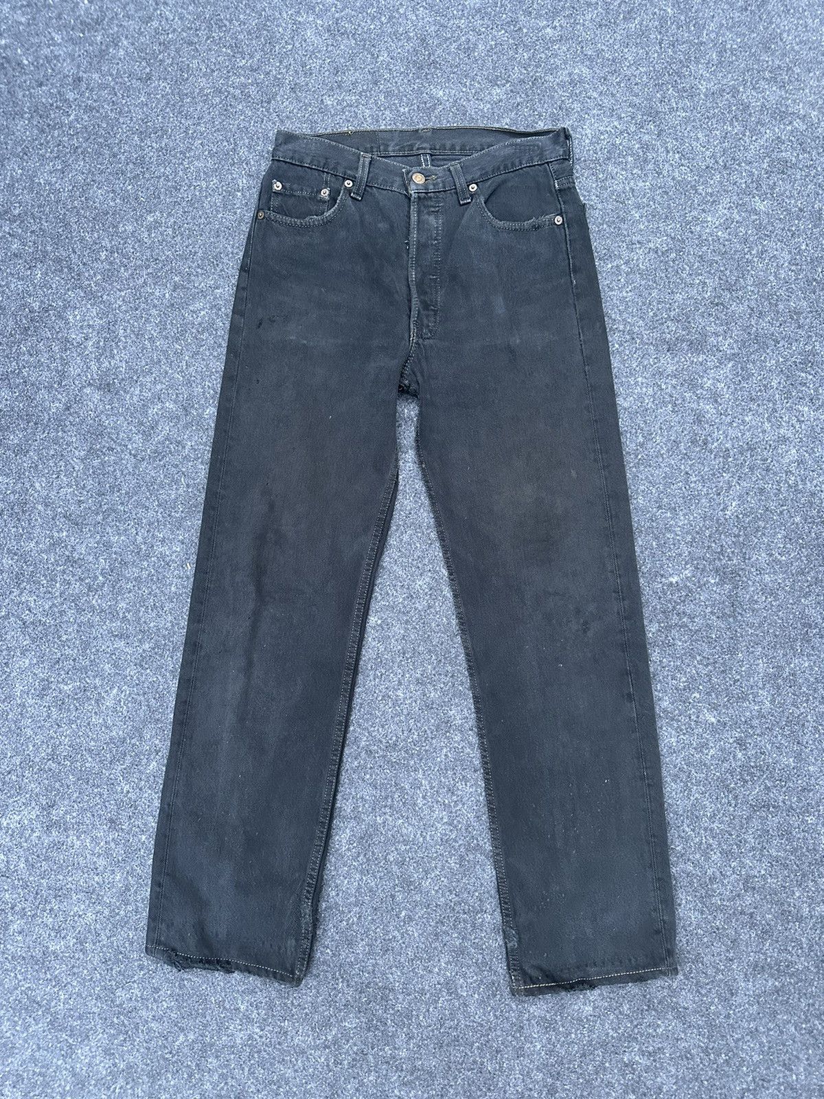 Levi's Levis 501 Made in Usa Super Black Distressed Denim 30x29 D15 Size US 30 / EU 46 - 1 Thumbnail