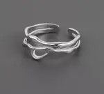 Handmade × Jewelry Abstract Ring Veins Silver Modern Punk Art Psychedelic Size ONE SIZE - 2 Thumbnail