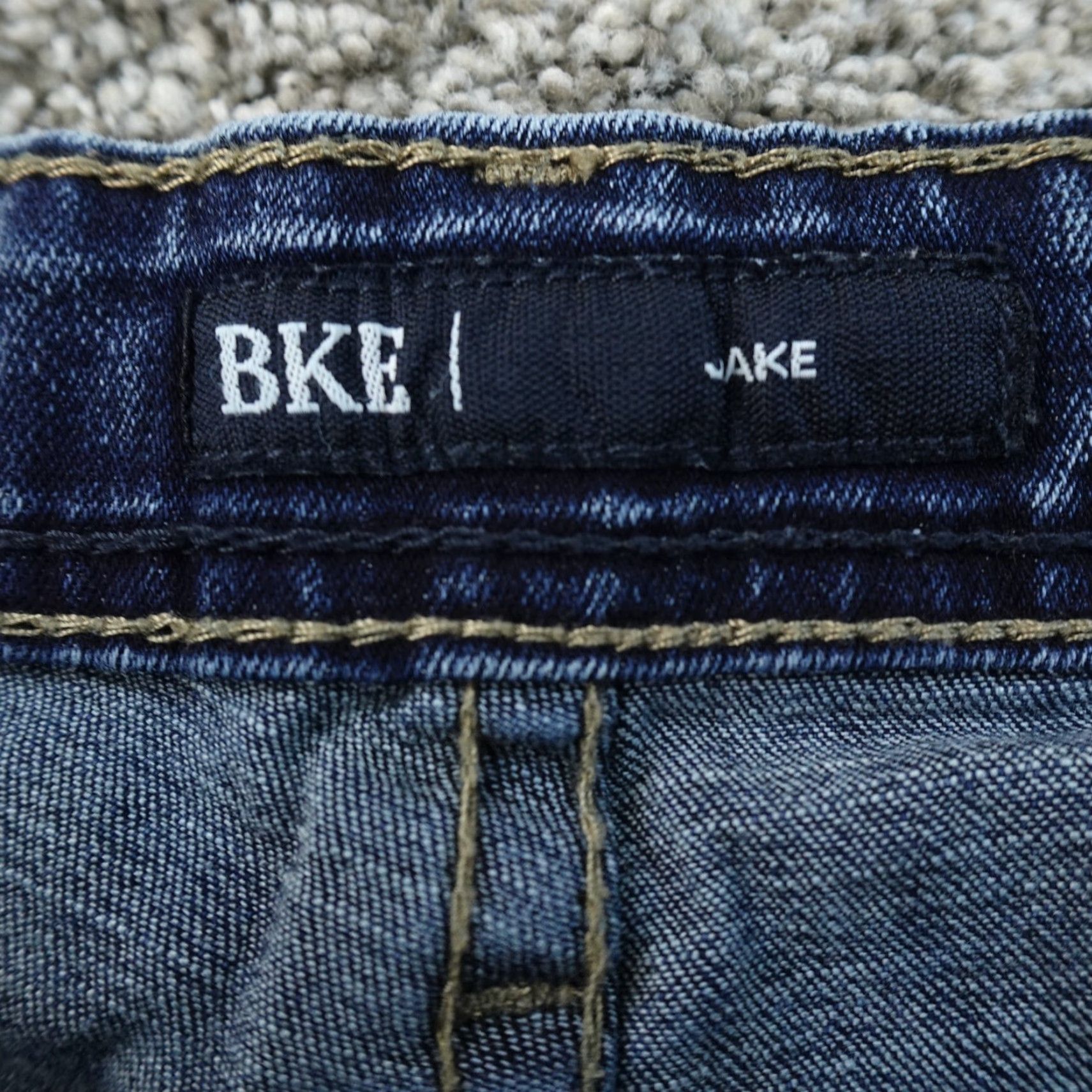 Vintage Buck le BKE Jeans Mens 30X33 Dark Blue Denim Jake Straight Leg Stretch Whiskered Jeans Size US 30 / EU 46 - 6 Thumbnail