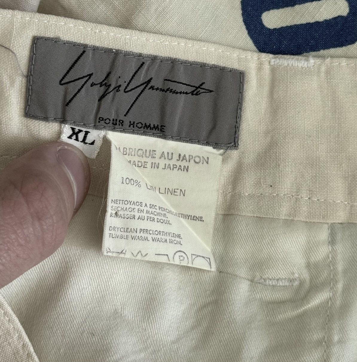 Yohji Yamamoto AW1991 Yohji Yamamoto Work Men Runway Cream Color Trousers Size US 34 / EU 50 - 4 Thumbnail