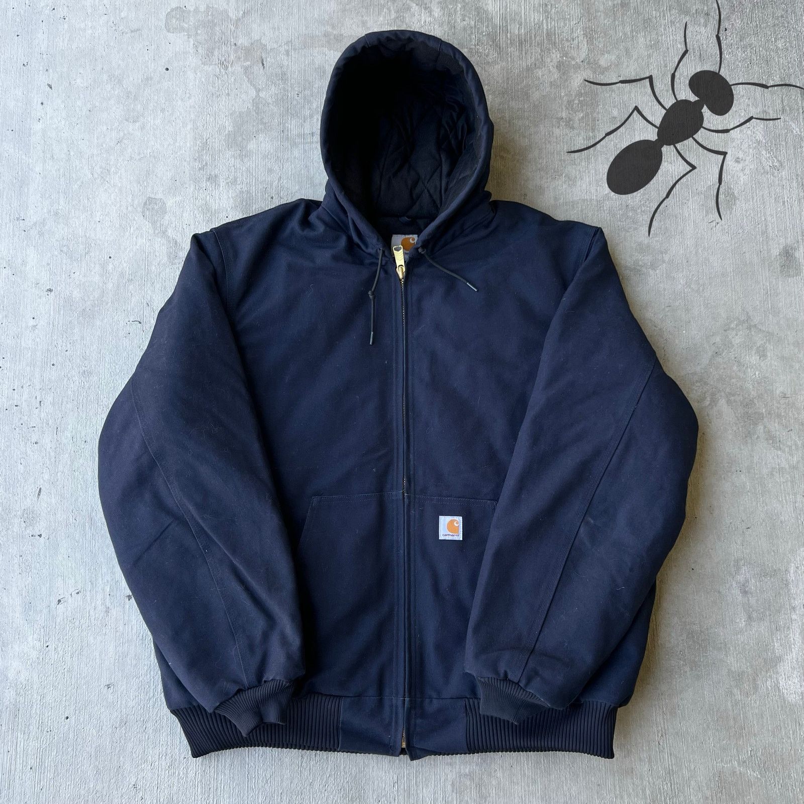 Carhartt × Vintage Carhartt J140 DNY blue hooded work wear jacket Size US XL / EU 56 / 4 - 1 Thumbnail