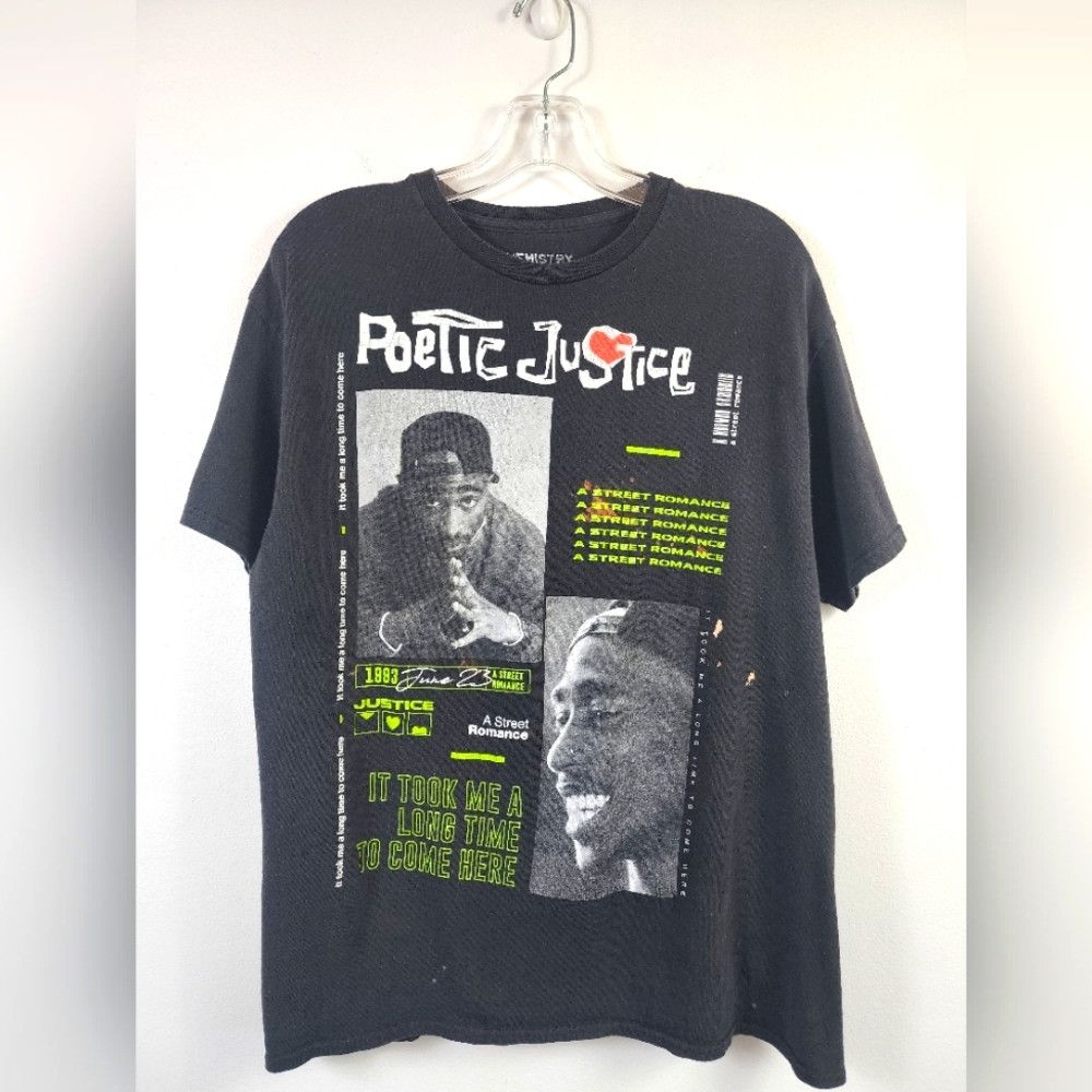 Chemistry Chemistry Faded Black "Poetic Justice" Tupac Graphic Shirt Size US M / EU 48-50 / 2 - 1 Thumbnail