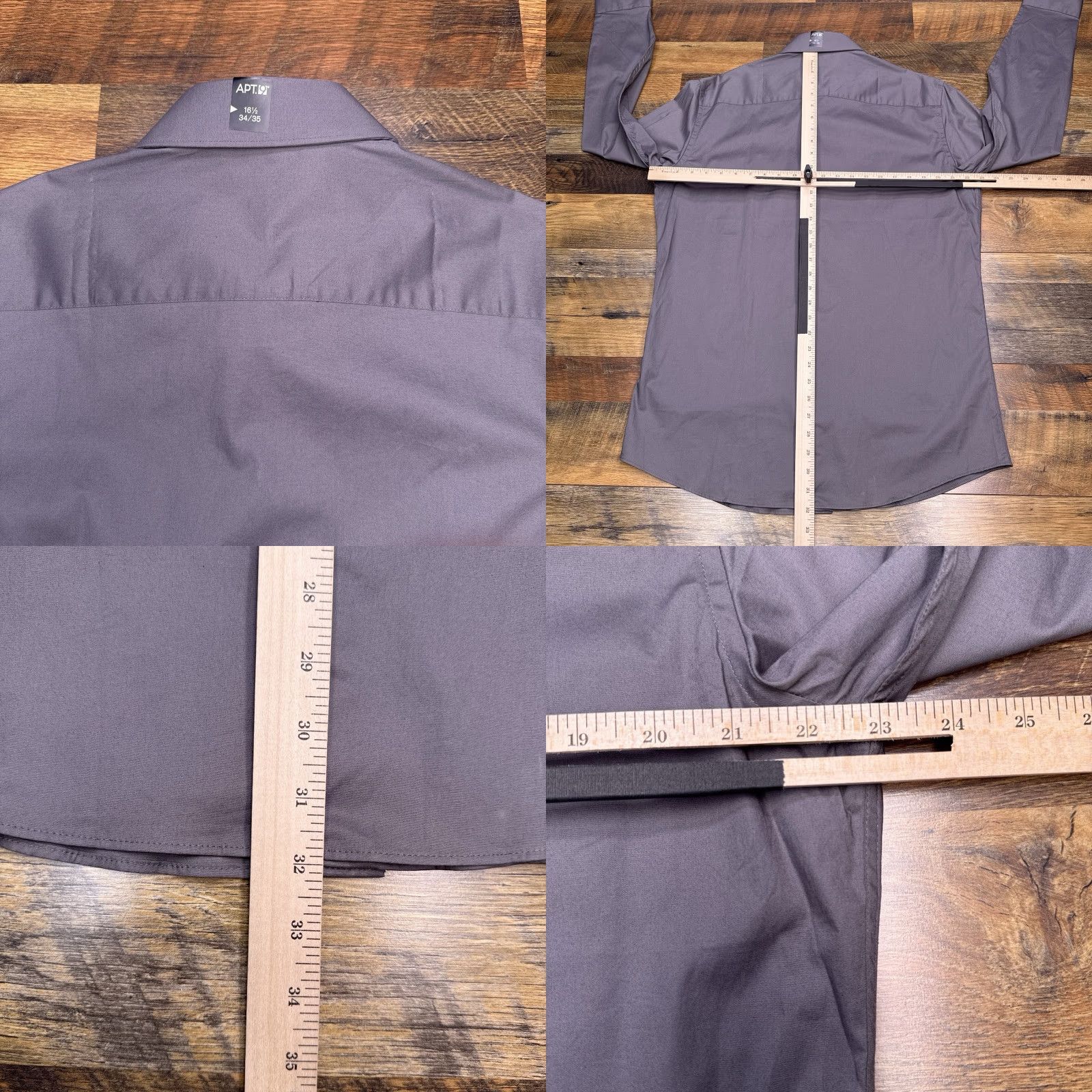 Vintage Apartment 9 Slim Fit Shirt Mens 16.5 34/35 Gray Stretch Button Up New Size US XL / EU 56 / 4 - 9 Thumbnail