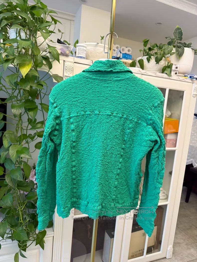 Issey Miyake Issey Miyake size:one size Cauliflower Print Blazer Green Size XXS / US 00 / IT 34 - 6 Thumbnail