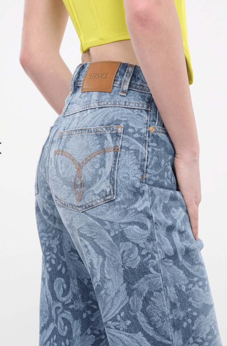 Versace Versace Baroque Print Jeans Gold Medusa Hardware Size 25" / US 0 / IT 36 - 8 Thumbnail