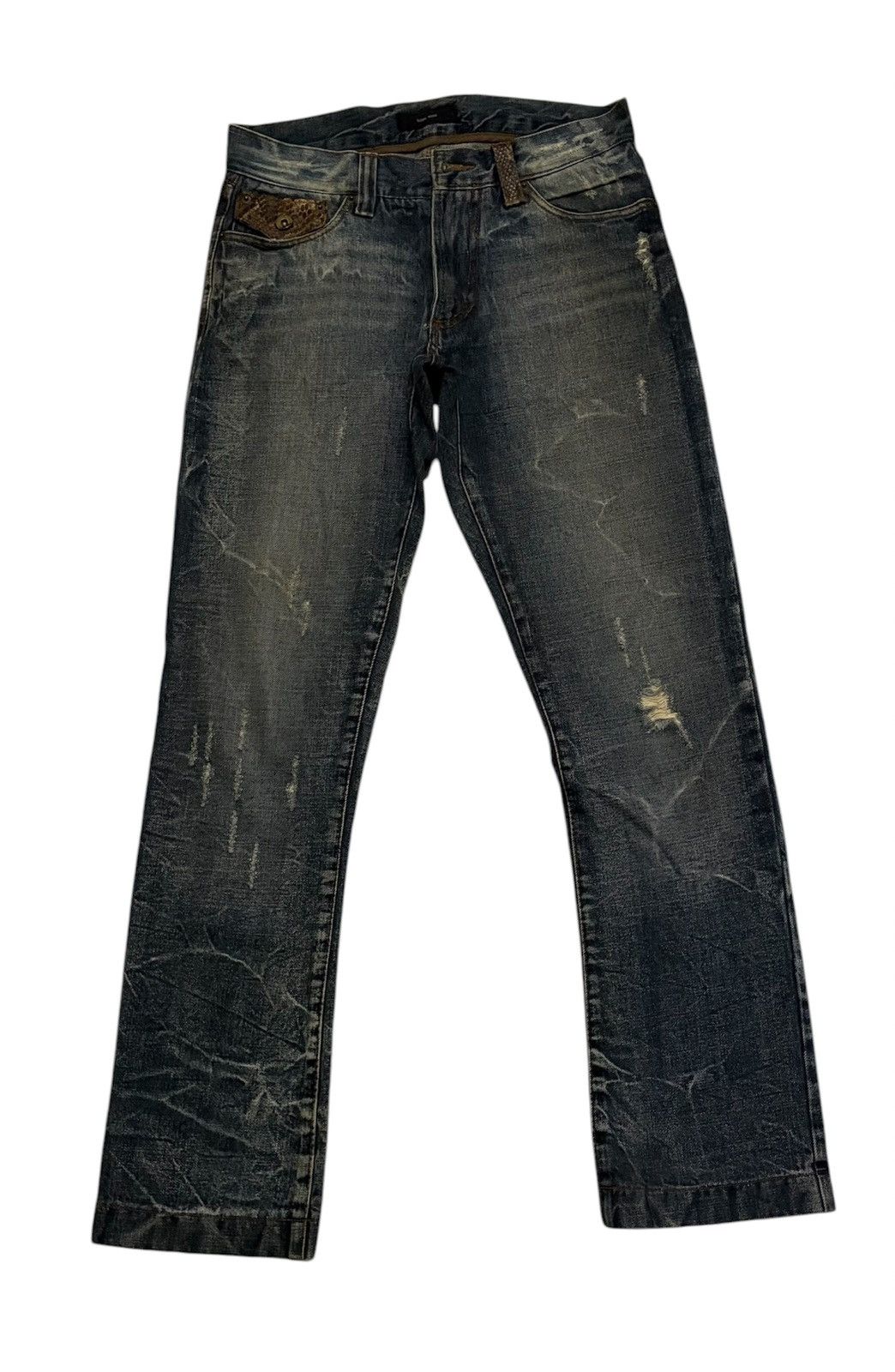Global Work × Vintage Japanese Global Work Streetwear Flared Distressed Denim Size US 32 / EU 48 - 1 Thumbnail