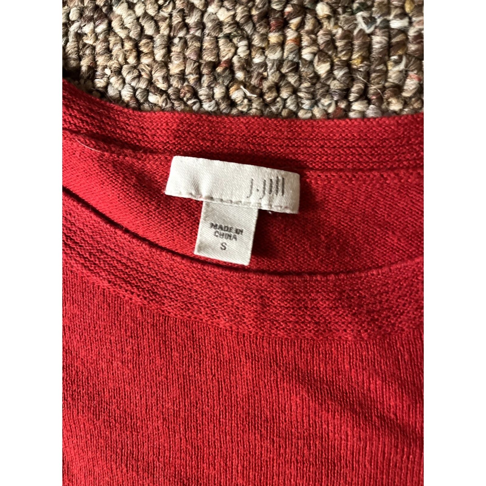 J. Jill VINTAGE J. Jill Women's Shirt Blouse Adult Small Long Sleeve Cotton Blend Red Casual Seasonal Size S / US 4 / IT 40 - 2 Thumbnail