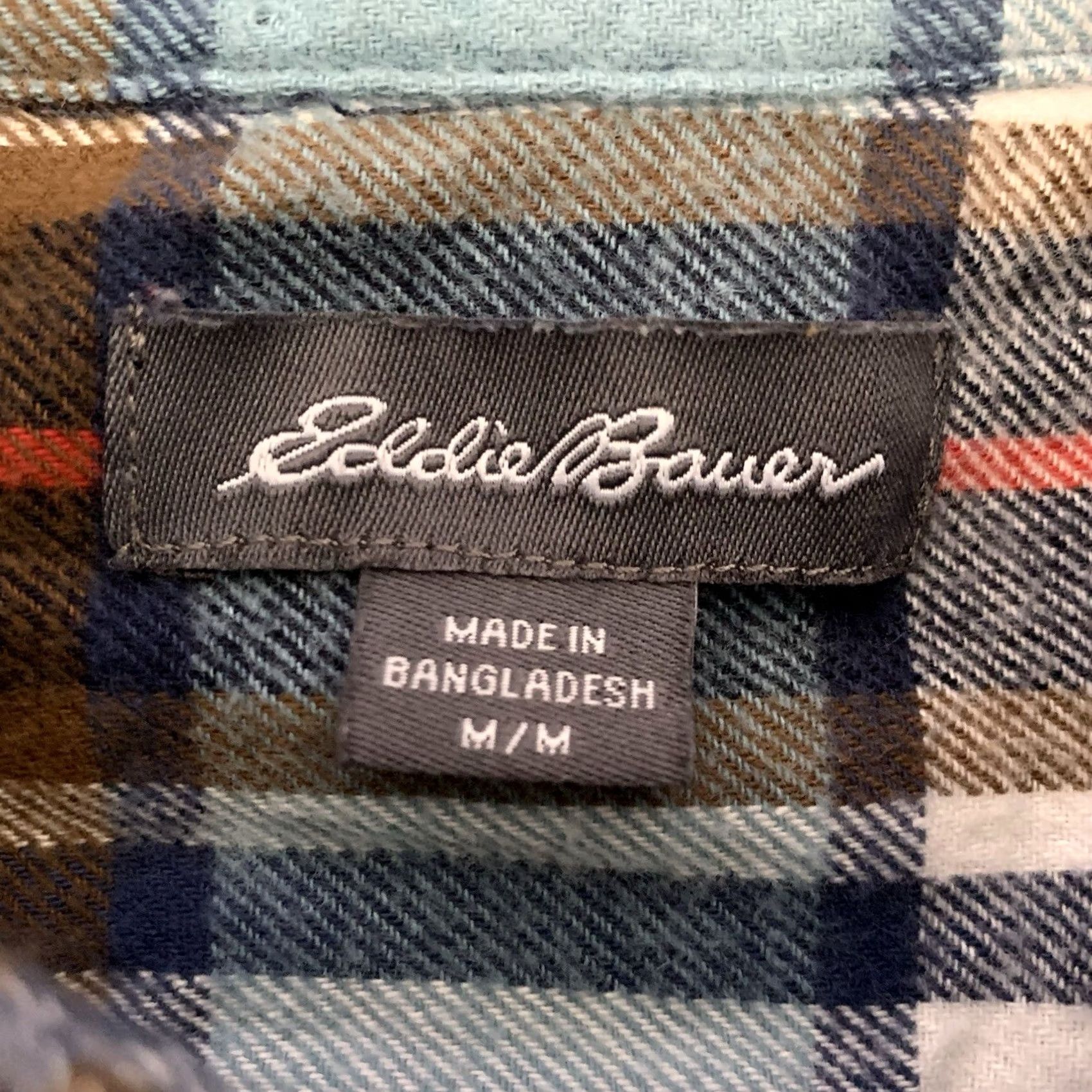 Eddie Bauer Eddie Bauer Flannel Shirt Mens M Aqua Blue Plaid Button-Up Size US M / EU 48-50 / 2 - 2 Thumbnail