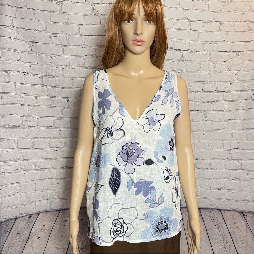 Altea NWT New $257 Altea Floral Linen Top Size 8 Made in Italy Size M / US 6-8 / IT 42-44 - 3 Thumbnail