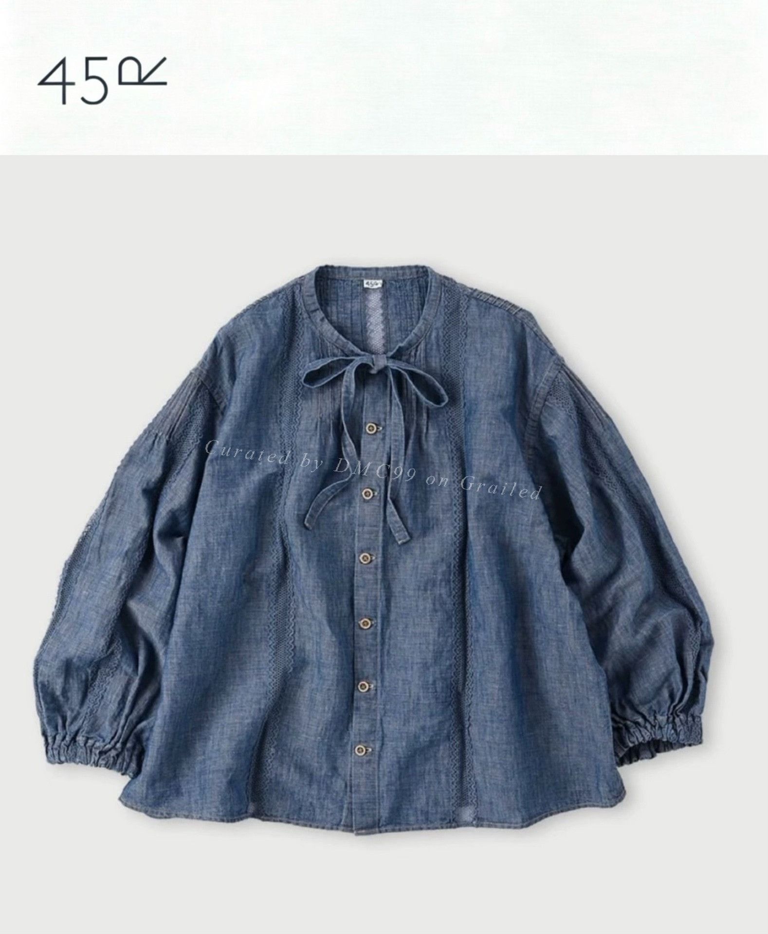 45rpm 45R Indigo Cotton-Linen Lace Shirt Size M / US 6-8 / IT 42-44 - 1 Thumbnail