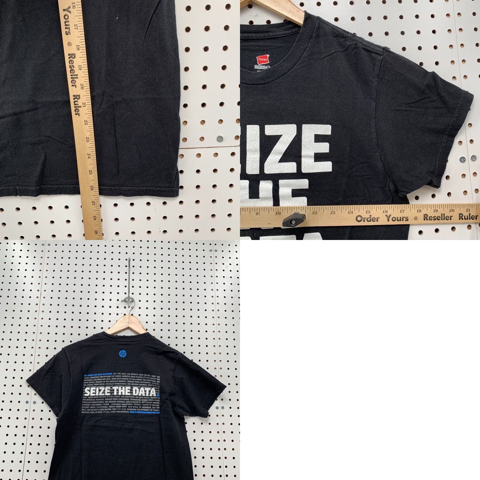 Hanes Seize The Data Shirt Black Mens Adult S Computer TEE Short Sleeve Size US S / EU 44-46 / 1 - 9 Thumbnail