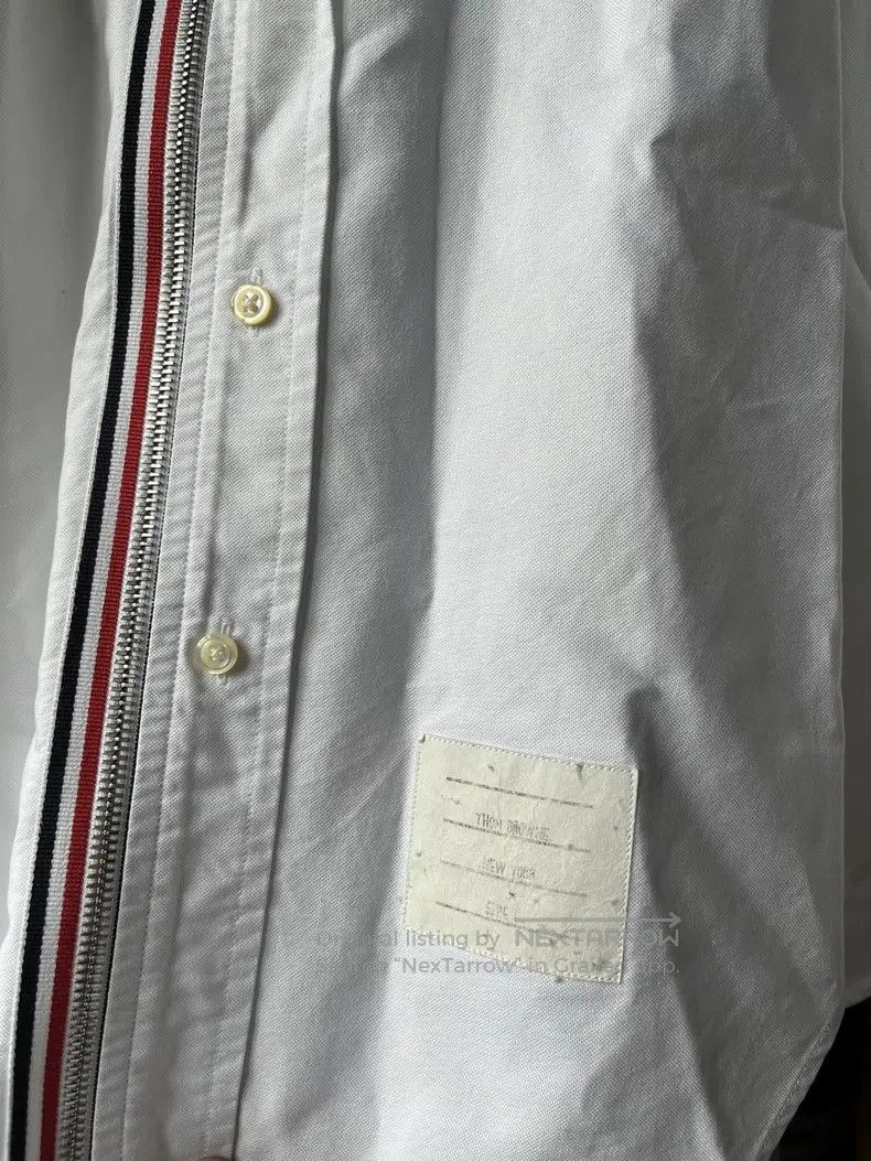 Thom Browne Thom Browne Oxford Cloth Zip-Up Red and Blue Striped Shirt Size US S / EU 44-46 / 1 - 4 Thumbnail