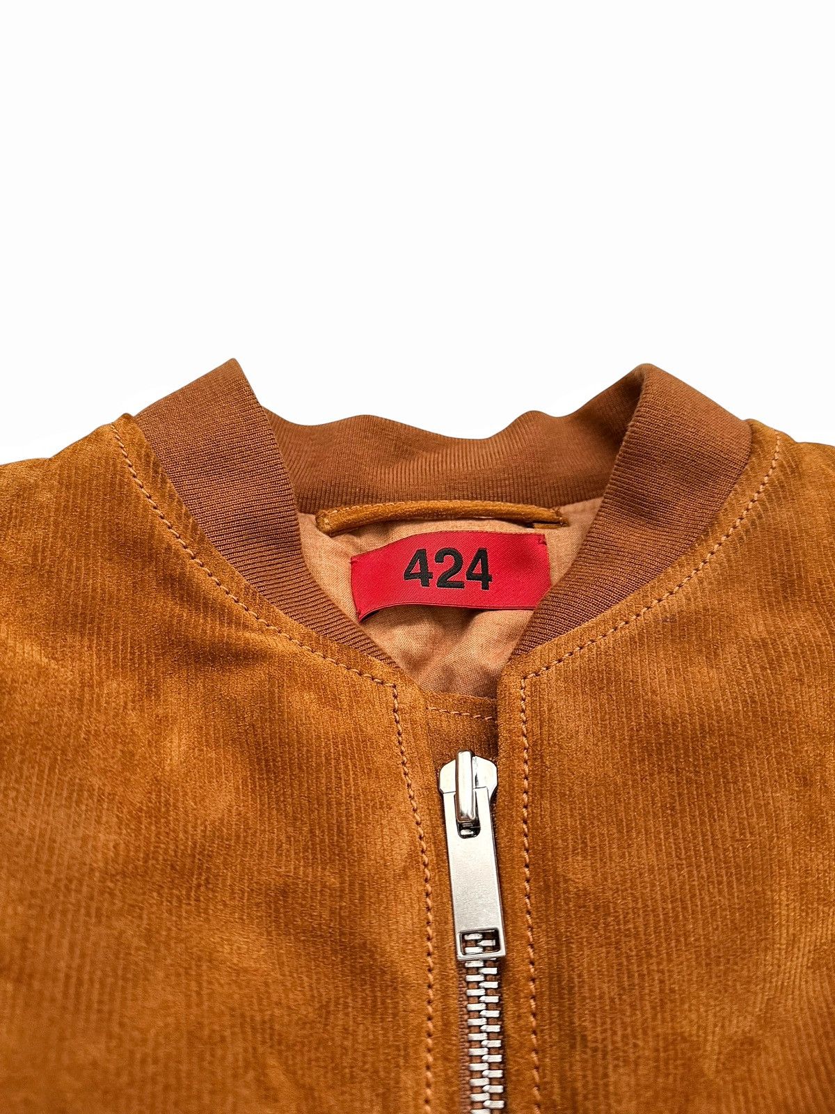 424 Rare Trompe Loeil Leather “Corduroy” Bomber Jacket Size US M / EU 48-50 / 2 - 7 Thumbnail