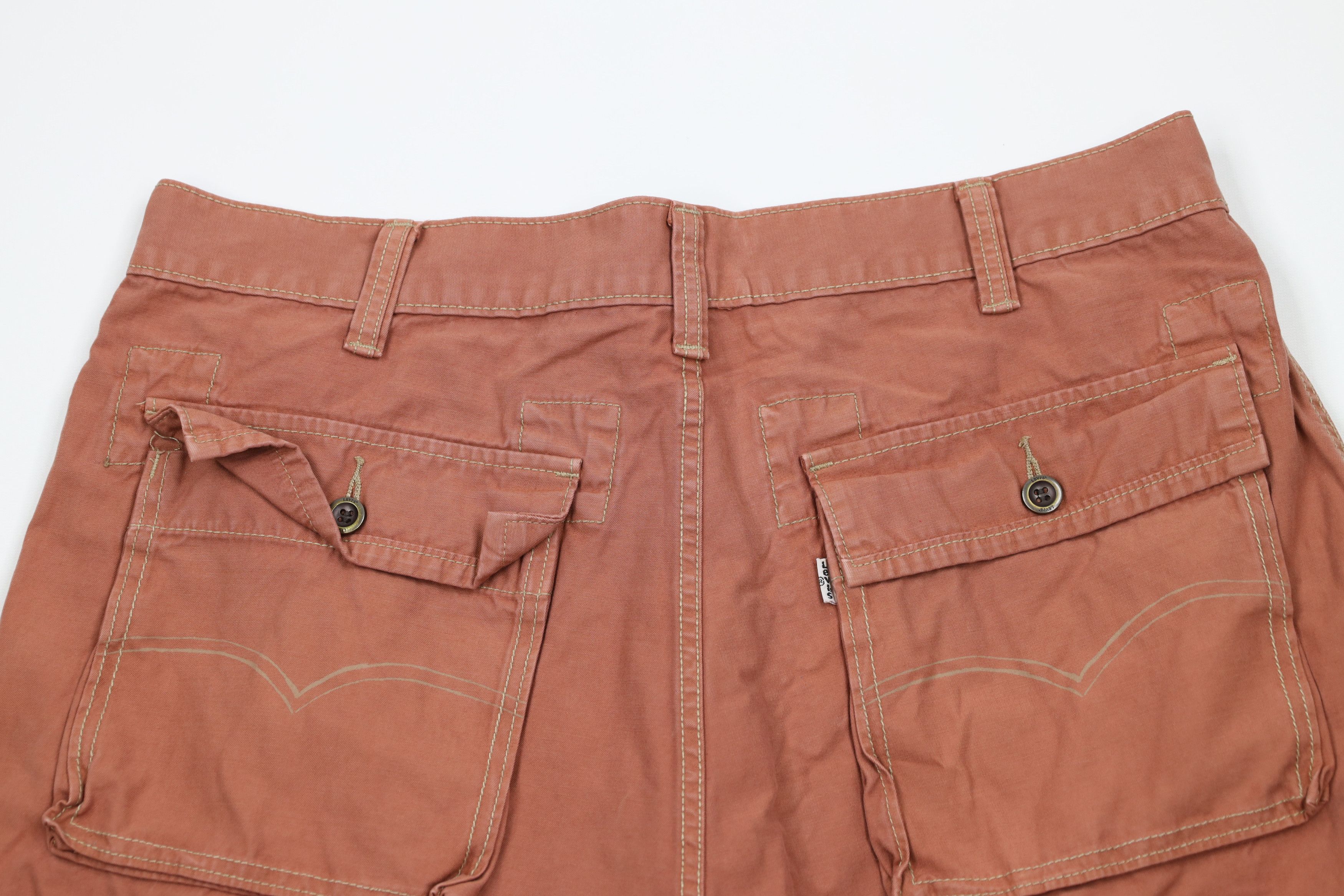 Levi's × Vintage Vintage Y2K Levis Faded Baggy Fit Cargo Shorts Rust Cotton Size US 38 / EU 54 - 11 Thumbnail