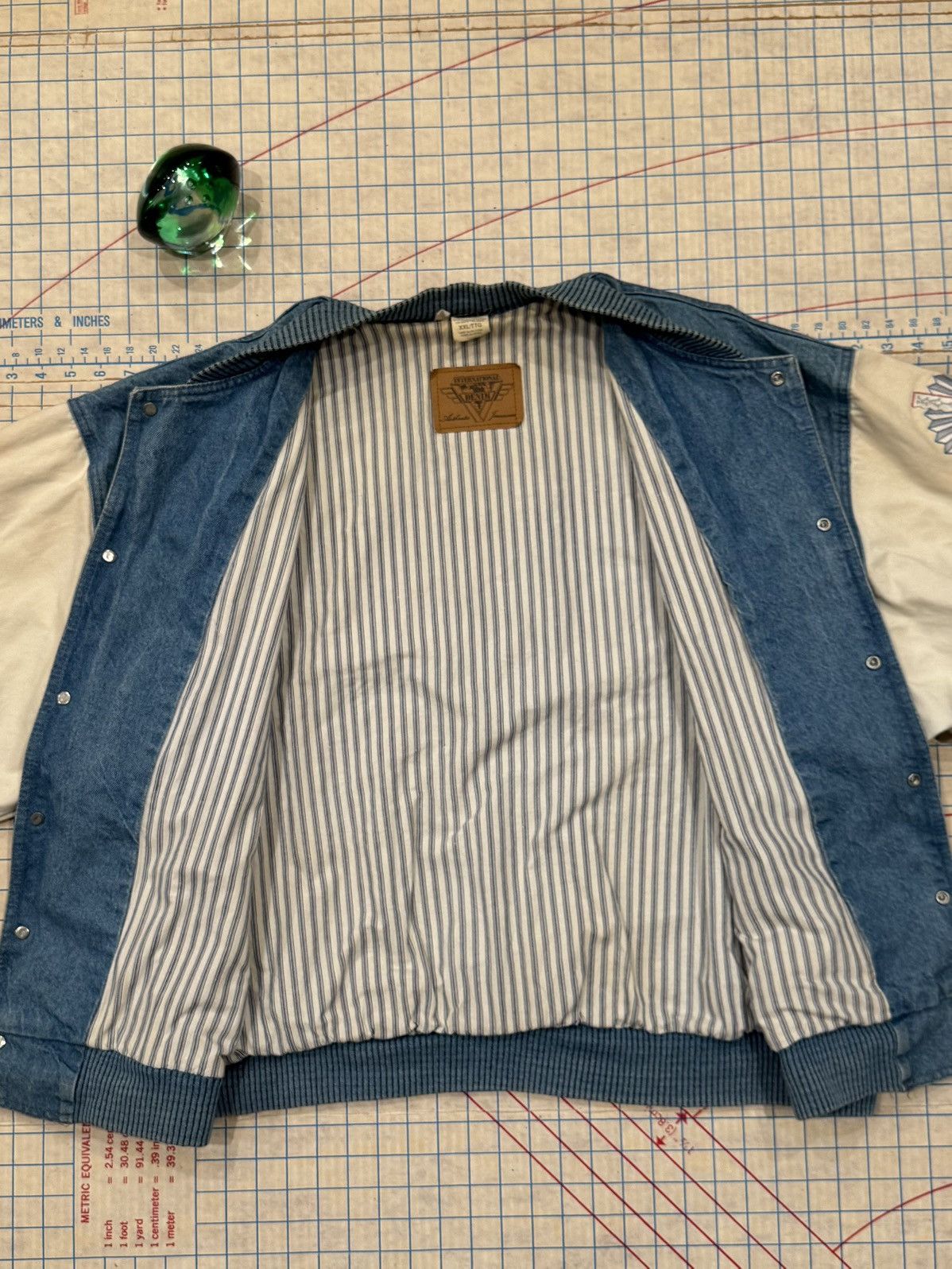 Vintage Vintage Two Tone Denim Bomber Jacket Good Year Branding XXL Size US XXL / EU 58 / 5 - 10 Thumbnail