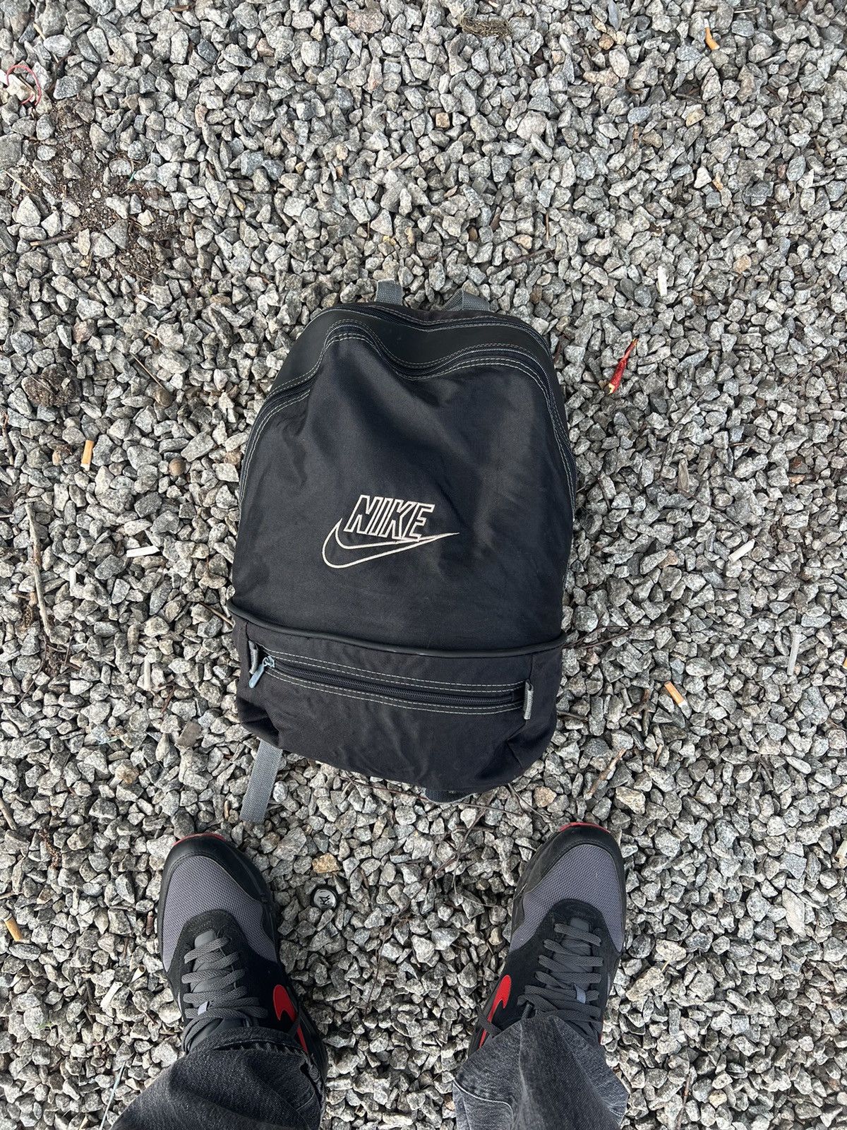Nike Rare Nike Leather Vintage Little Backpack Y2K Drill