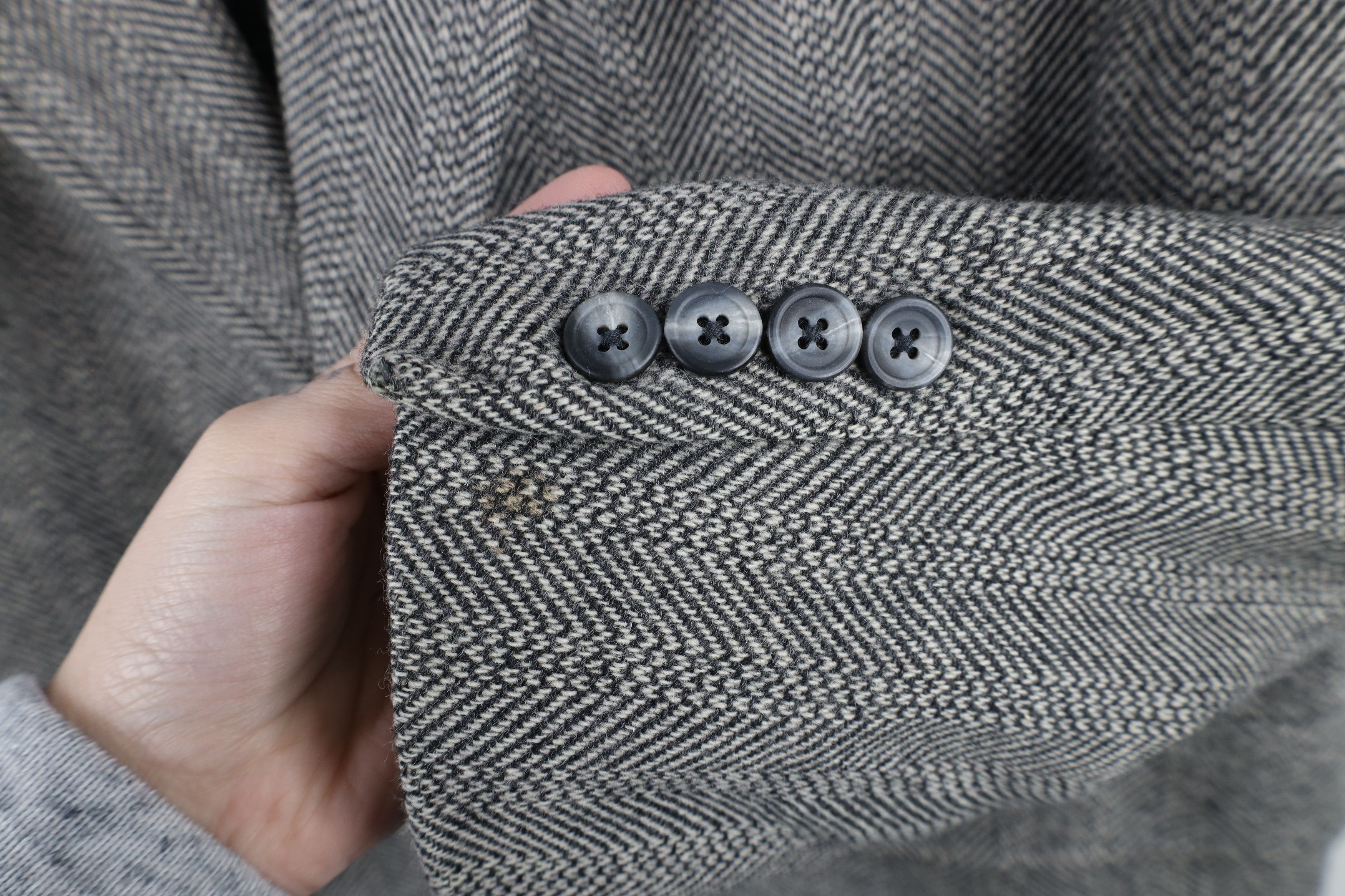 Vintage Vintage 90s Streetwear Wool Tweed Herringbone Blazer Jacket Size US L / EU 52-54 / 3 - 4 Thumbnail